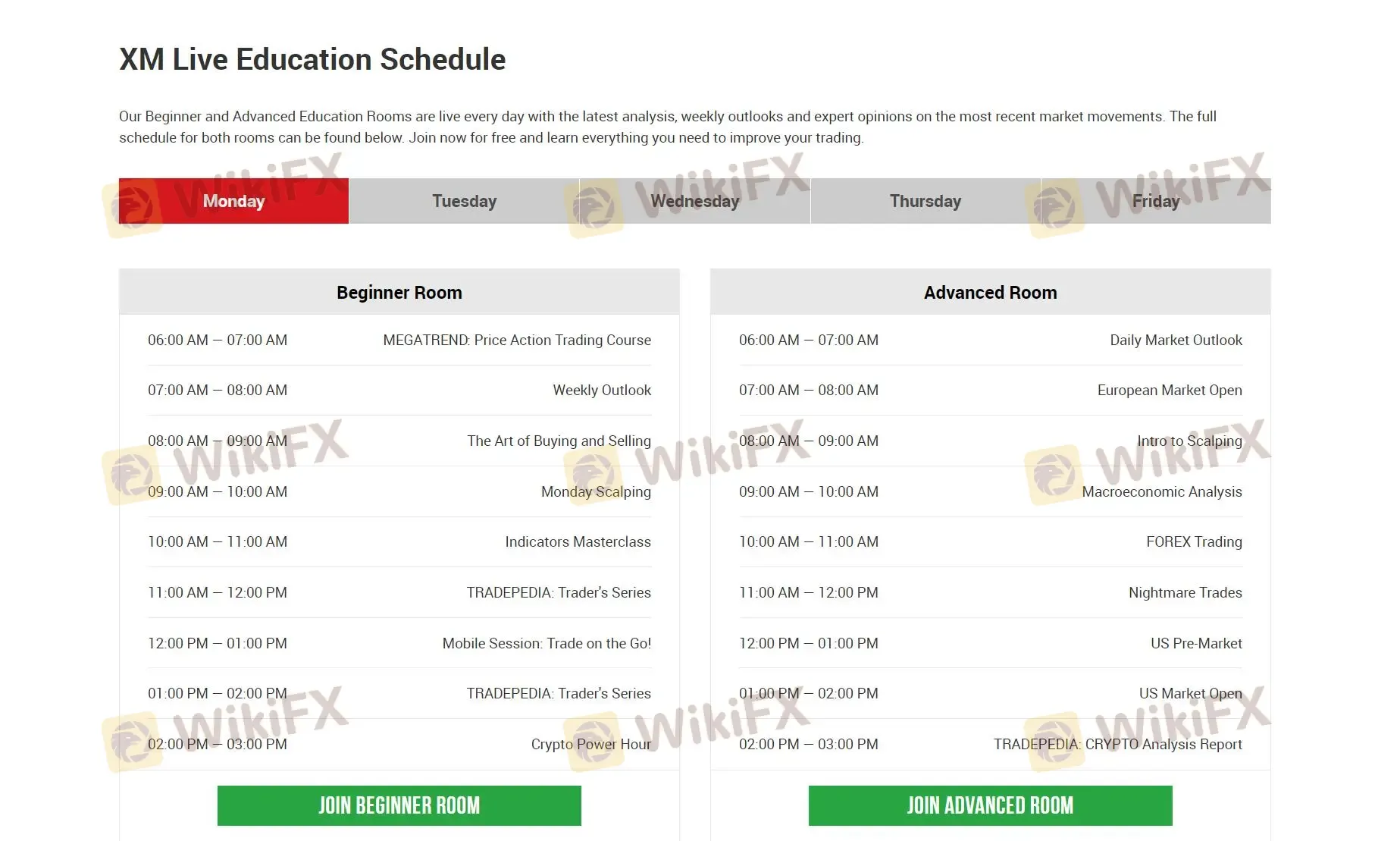 XM live education schedule XM live education schedule
