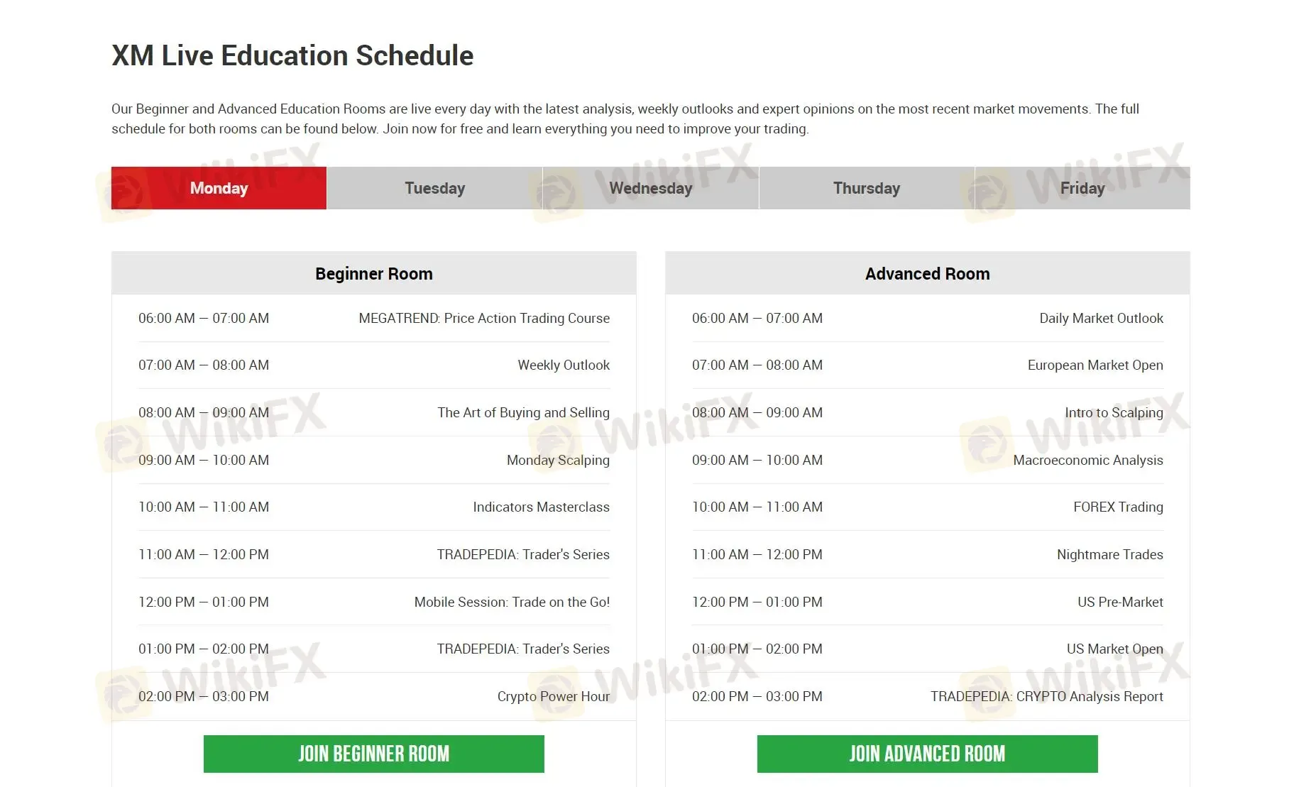 XM live education schedule XM live education schedule