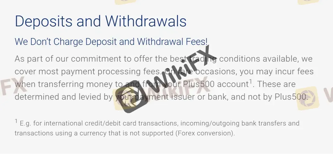 Deposits and withdrawals Deposits and withdrawals