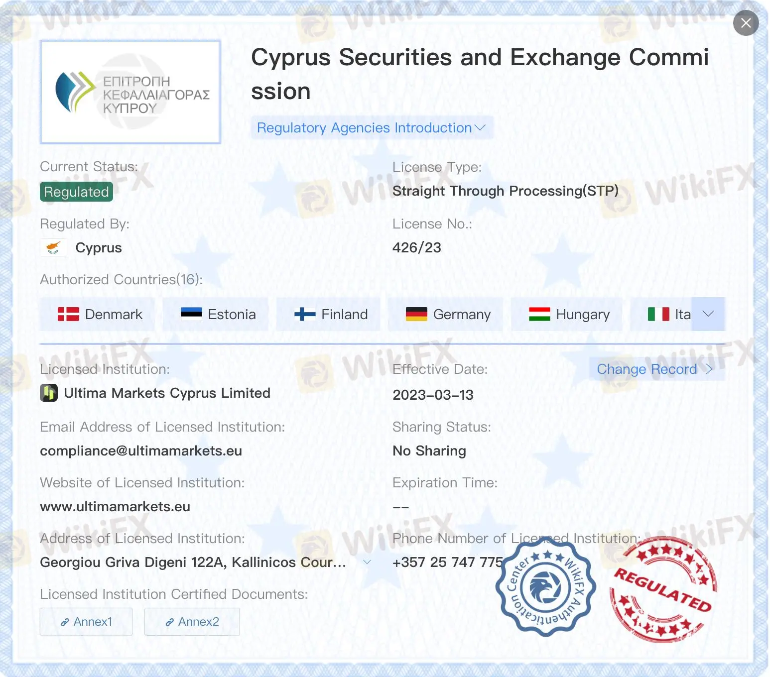 Regulatory Status