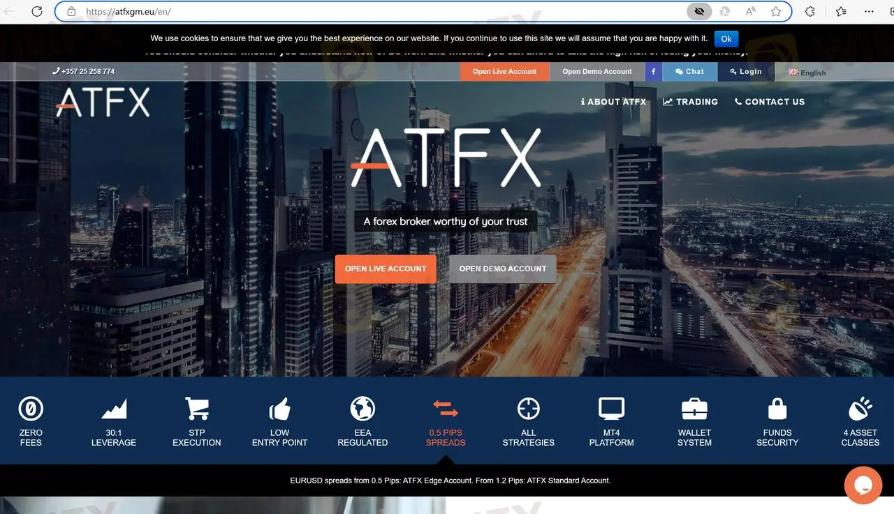 ATFX의 홈페이지