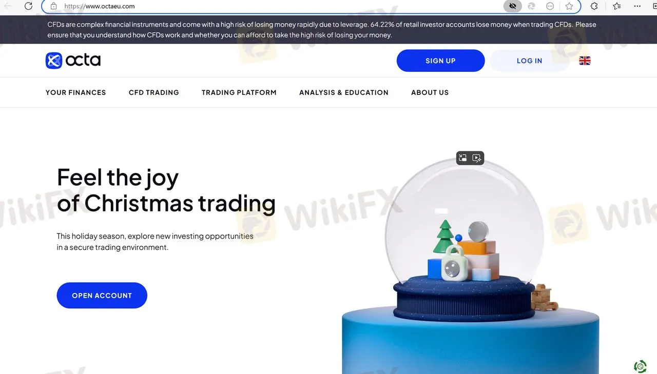 OctaFX's home page