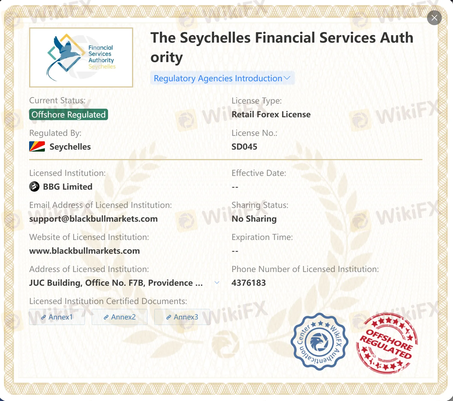 Offshore regulado ng FSA Offshore regulado ng FSA