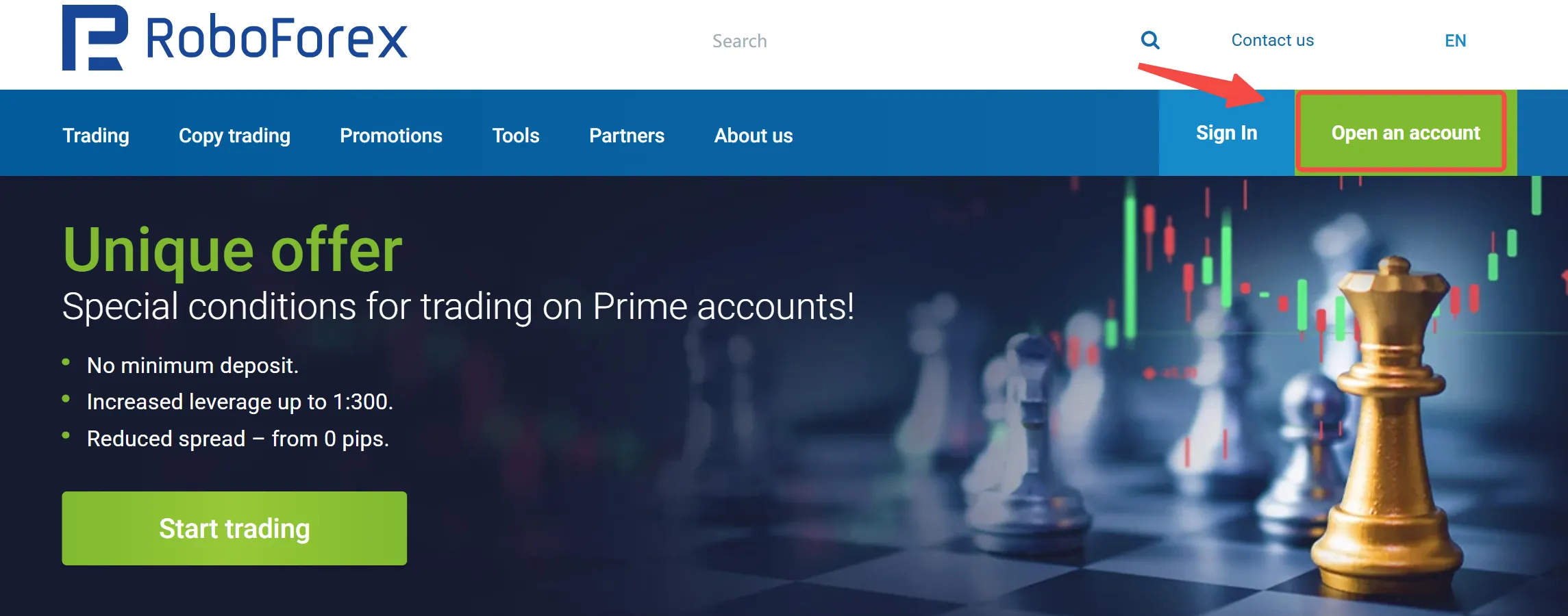 click on the Open an account button click on the Open an account button