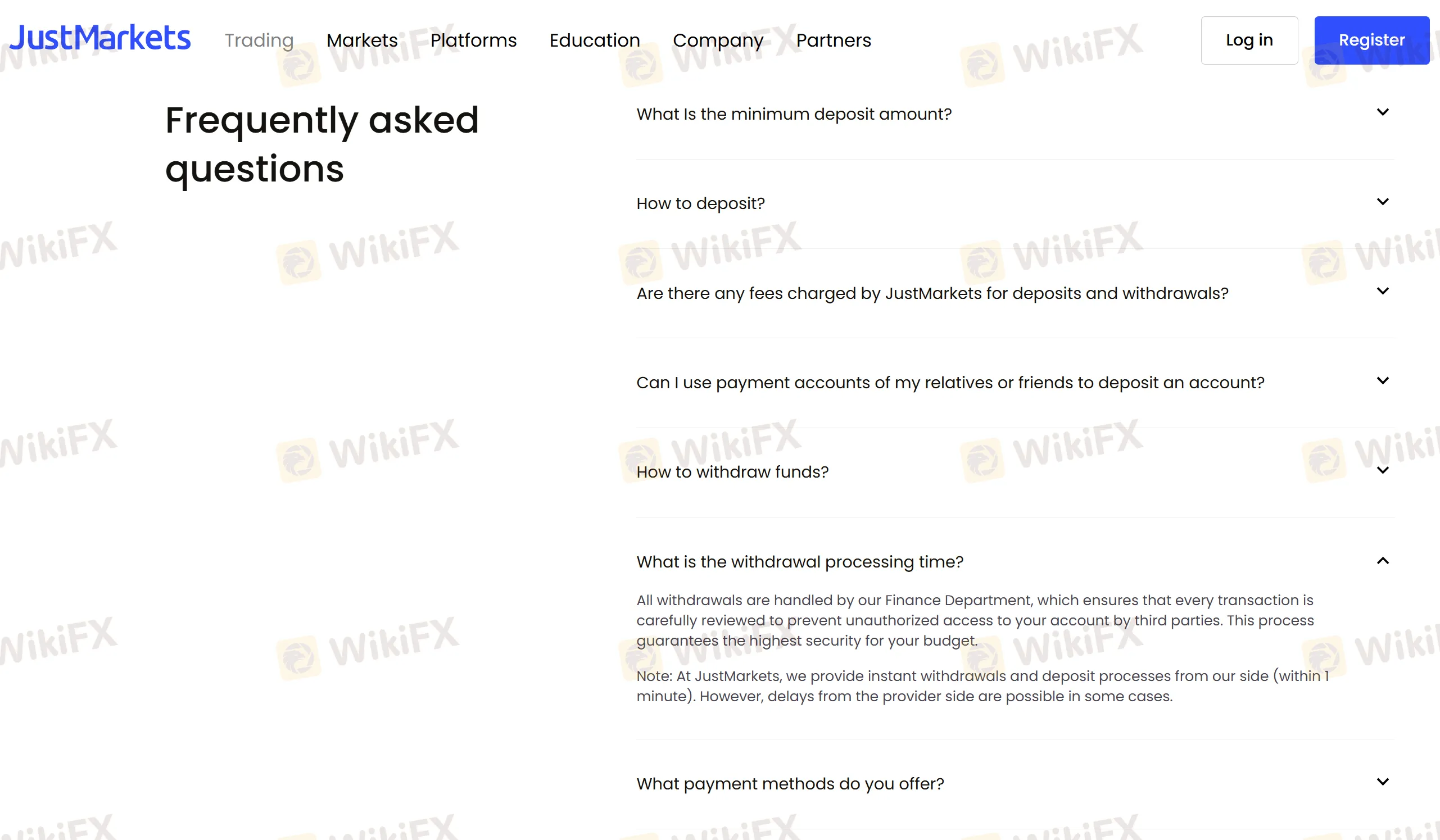 Deposits & Withdrawals FAQs