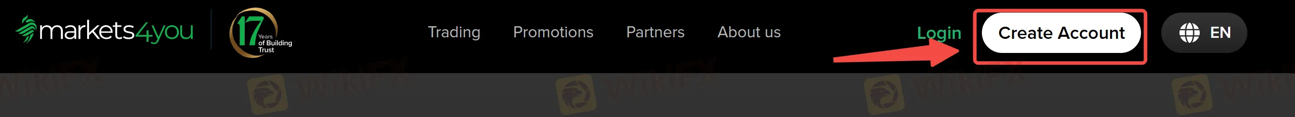 click on the Create Account button