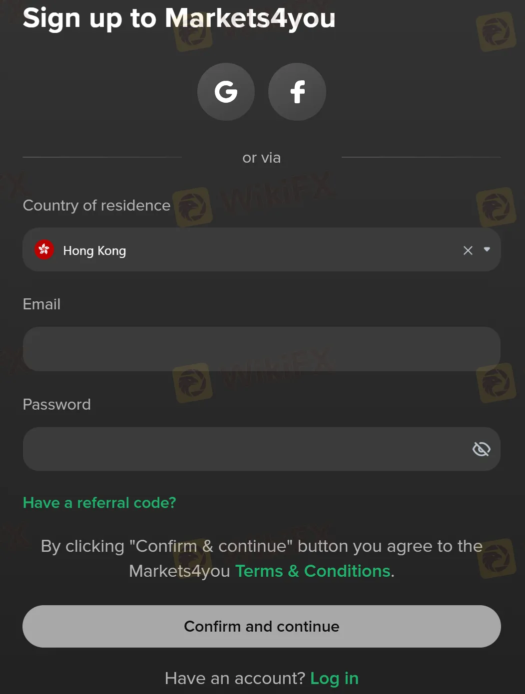 Fill in required info