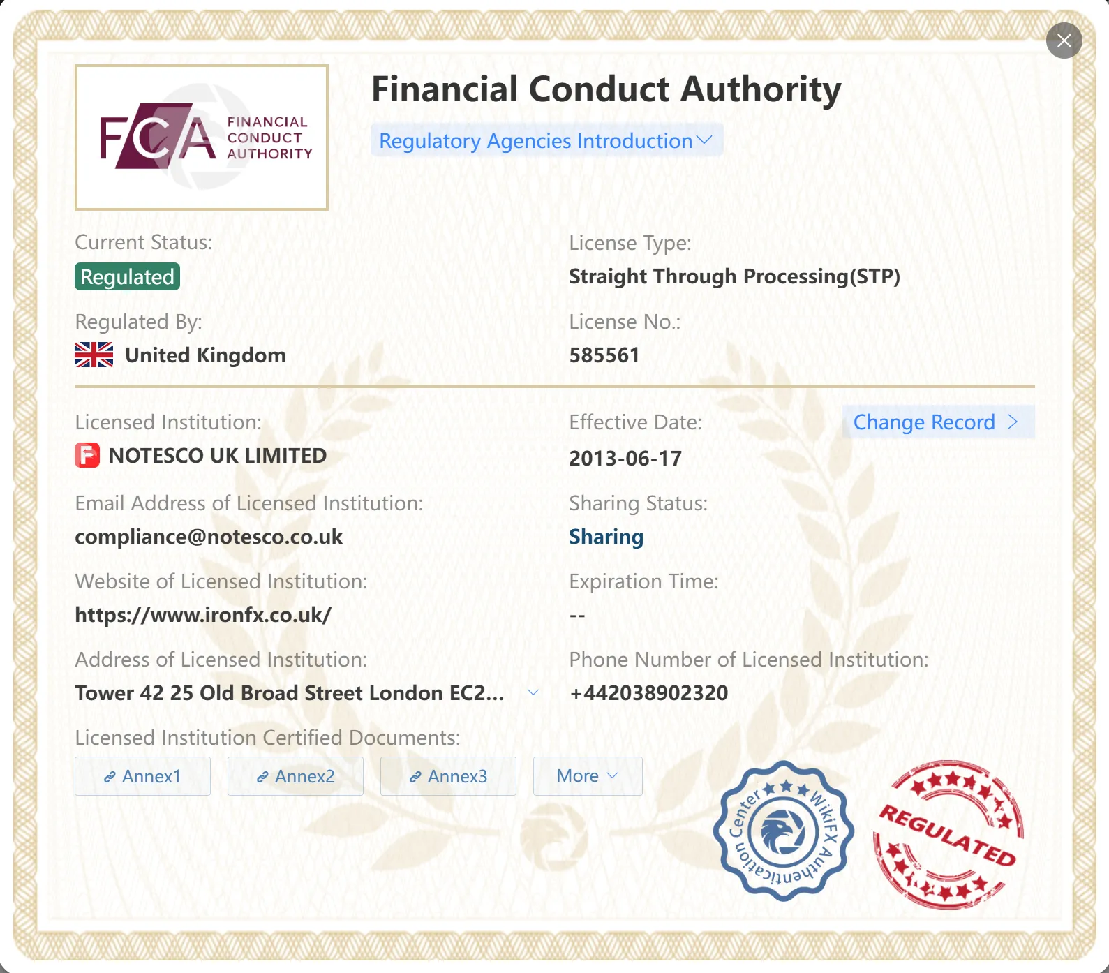Regulated by FCA