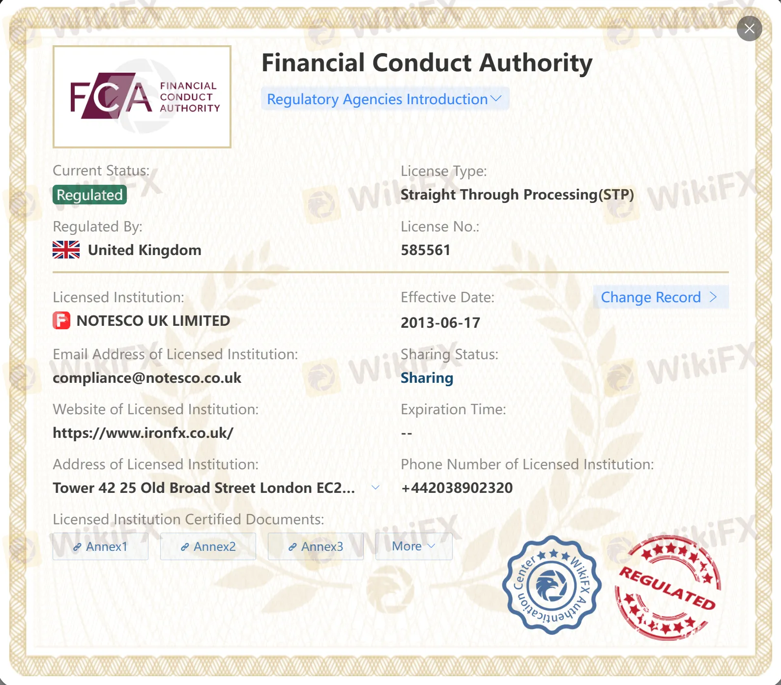 Regulated by FCA