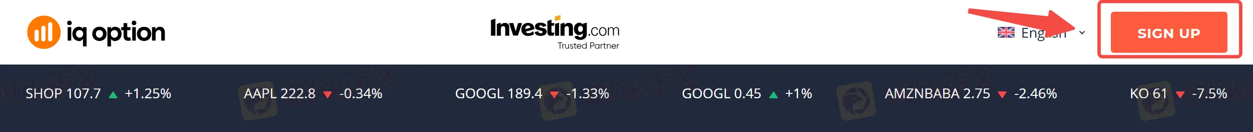 click on the SIGN UP button