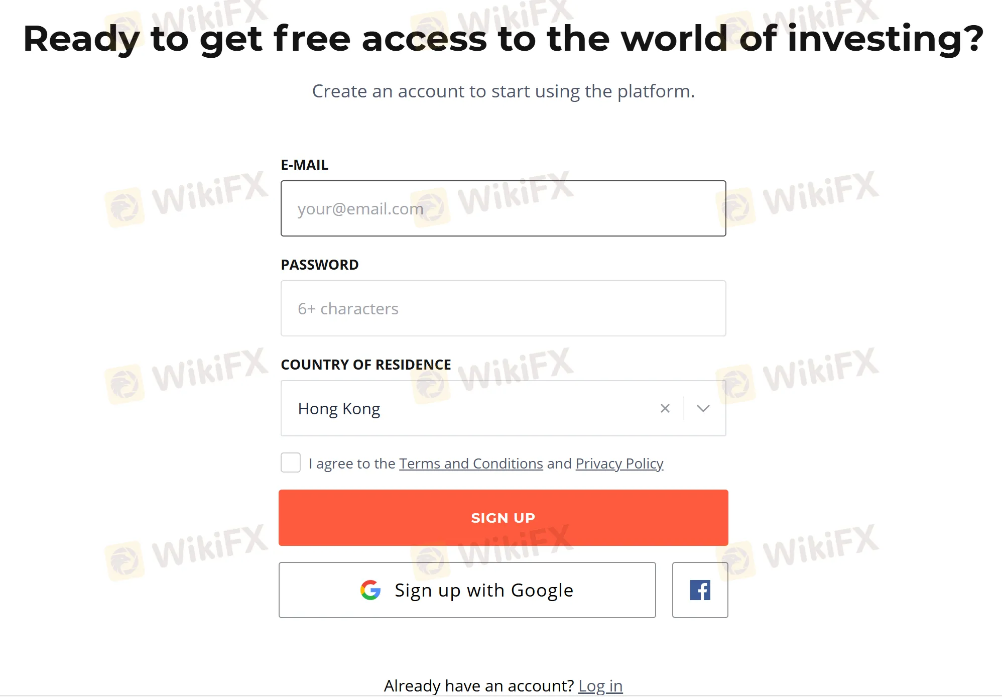 Fill in required info