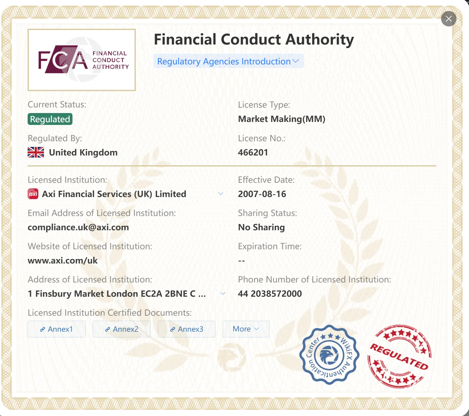 Réglementé par la FCA