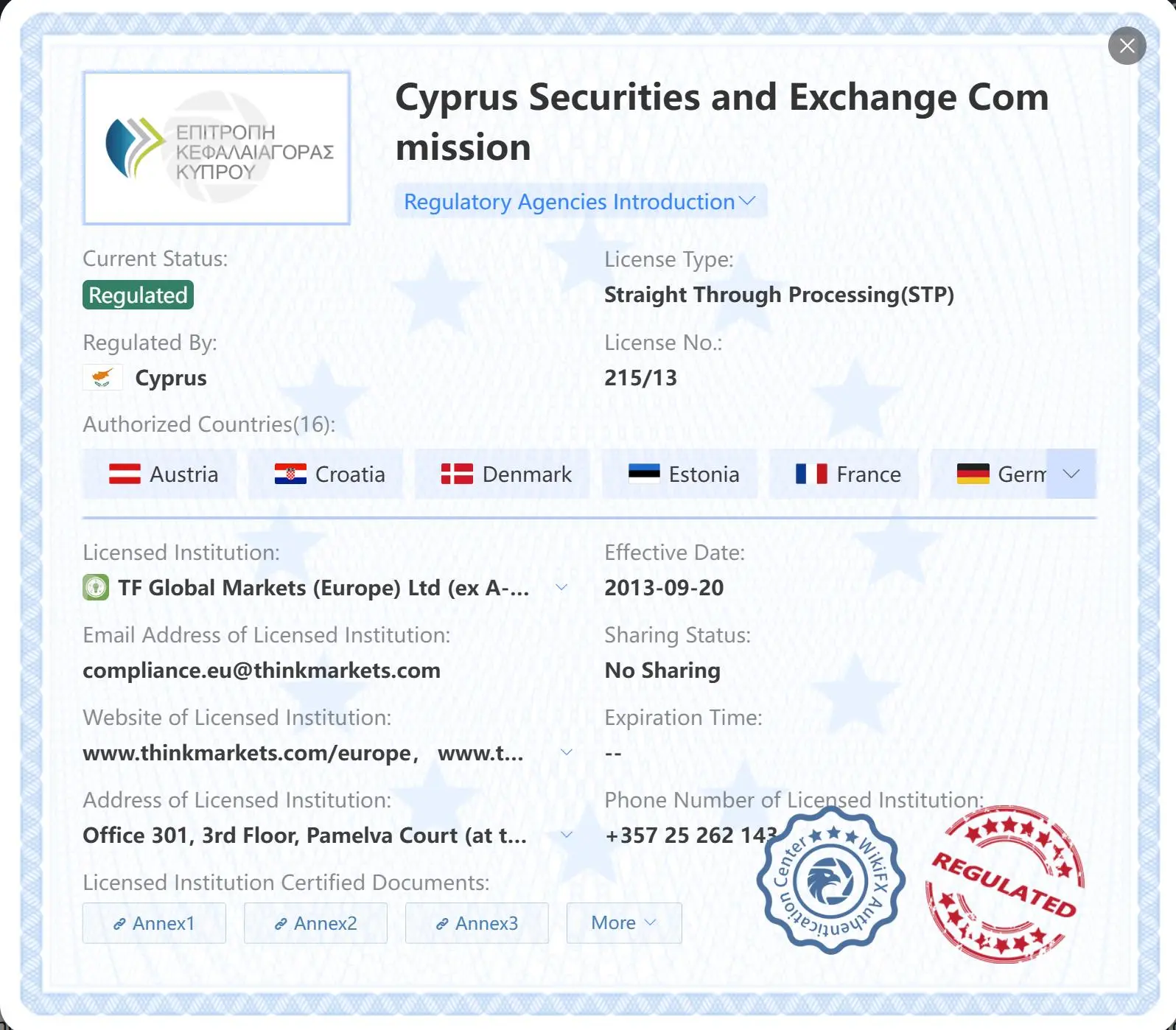 Regulated by CySEC Regulated by CySEC