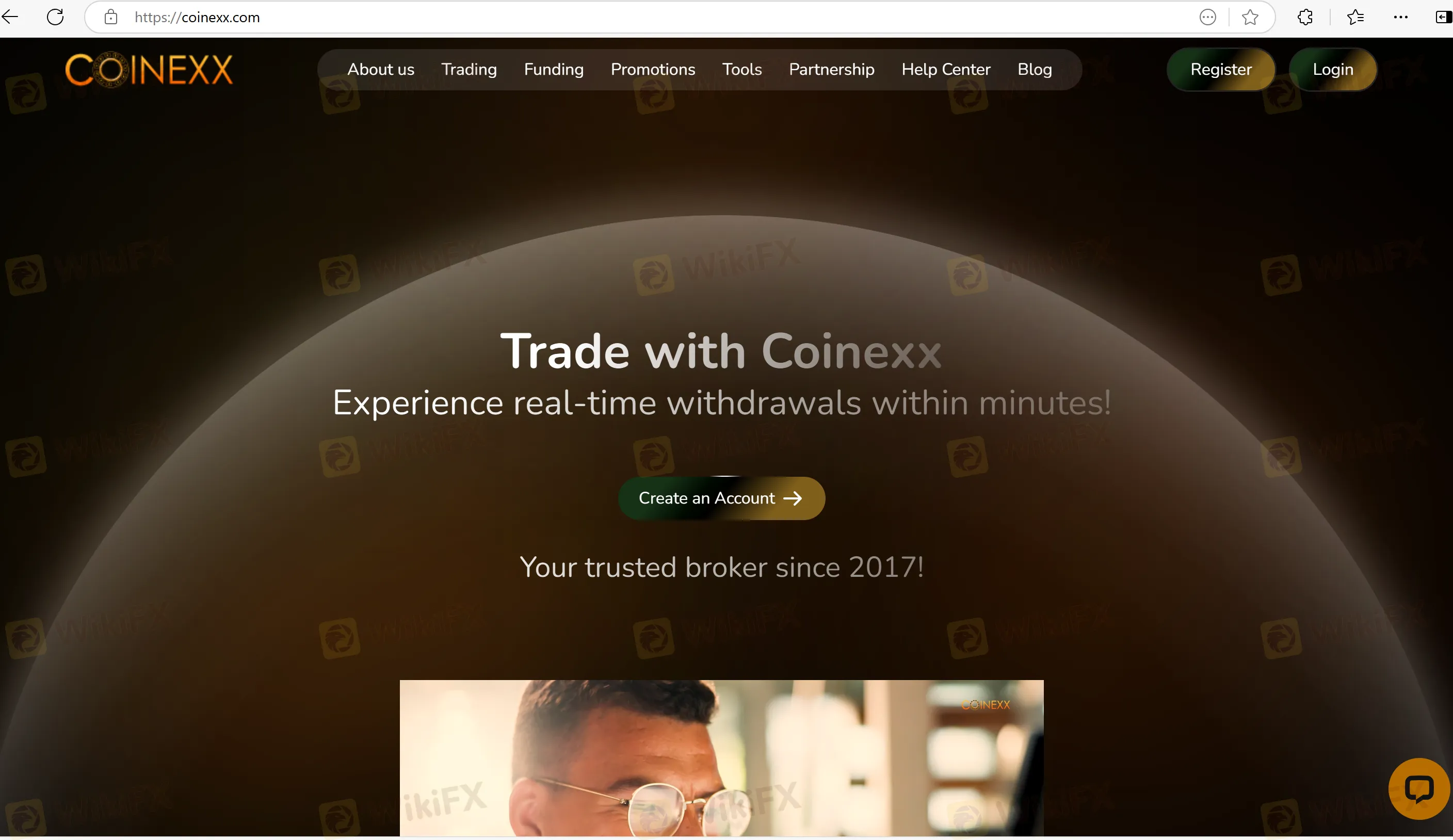 COINEXX's homepage