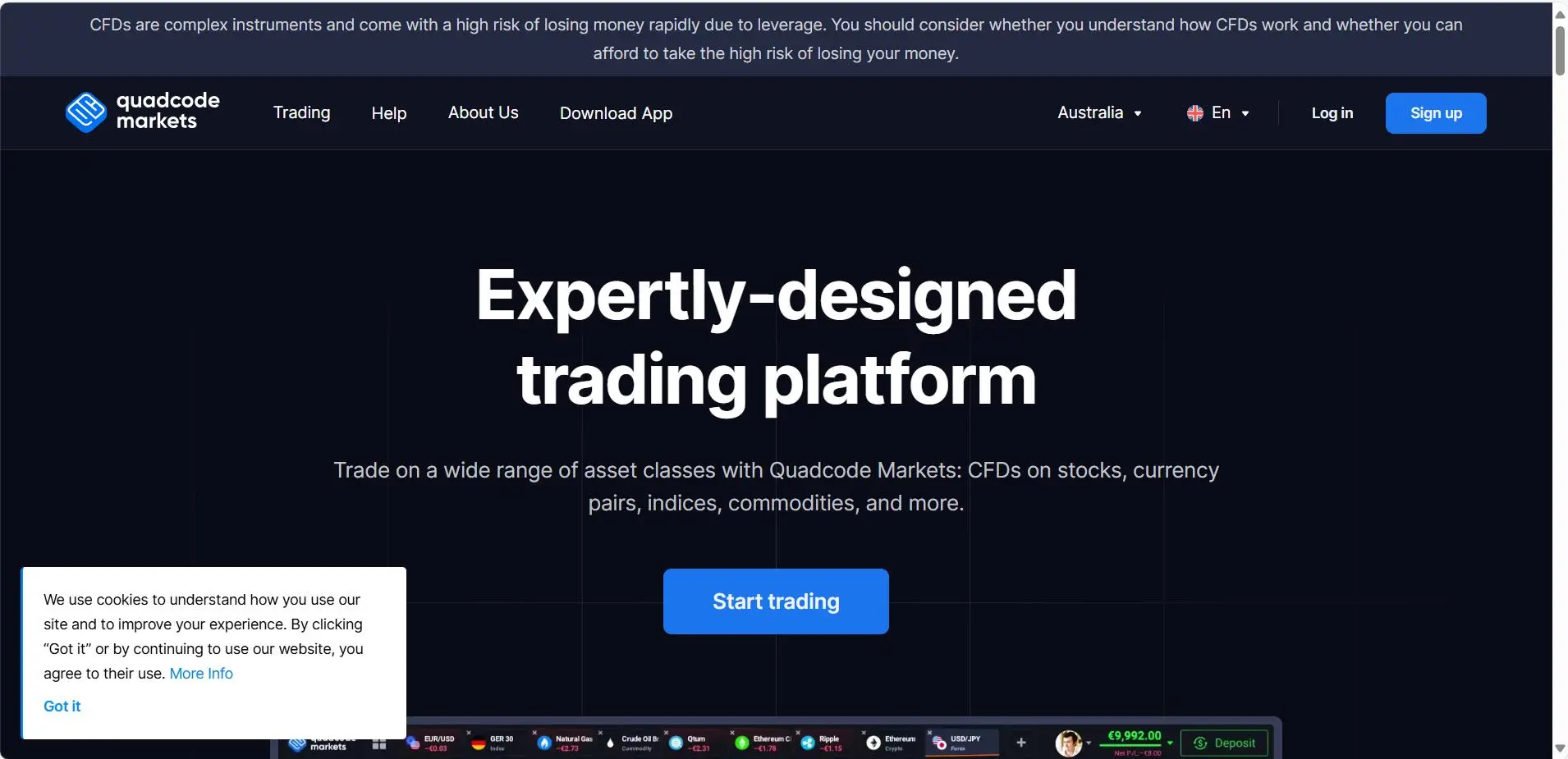 Quadcode Markets Информация