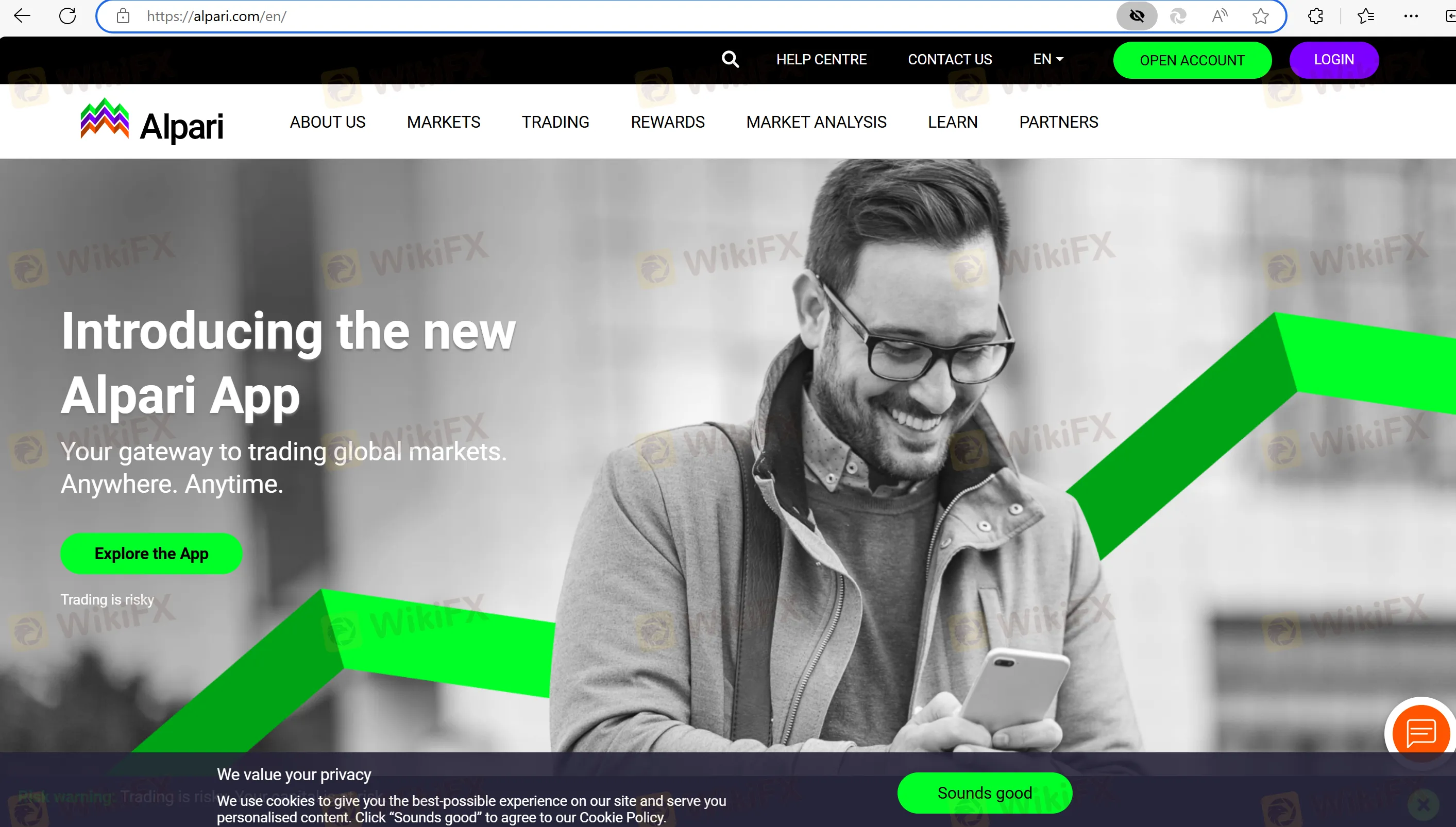 Alpari's homepage