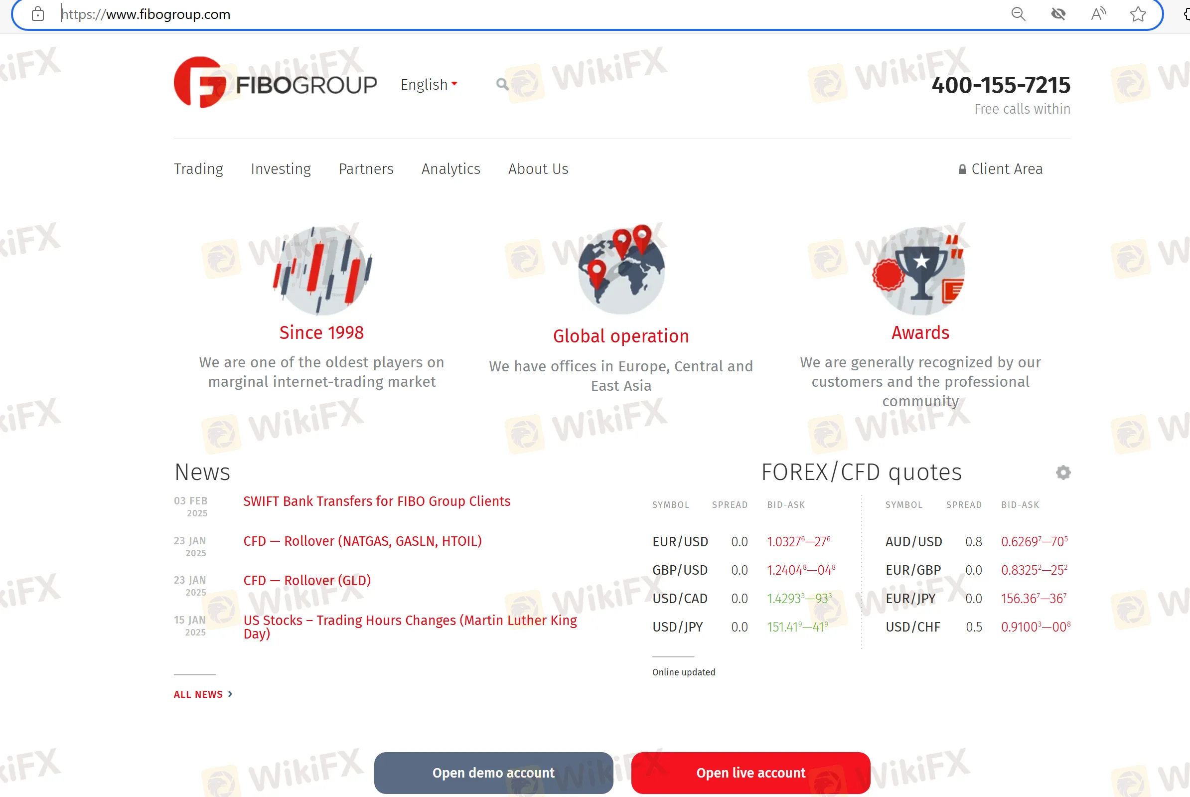 FIBO Group's homepage