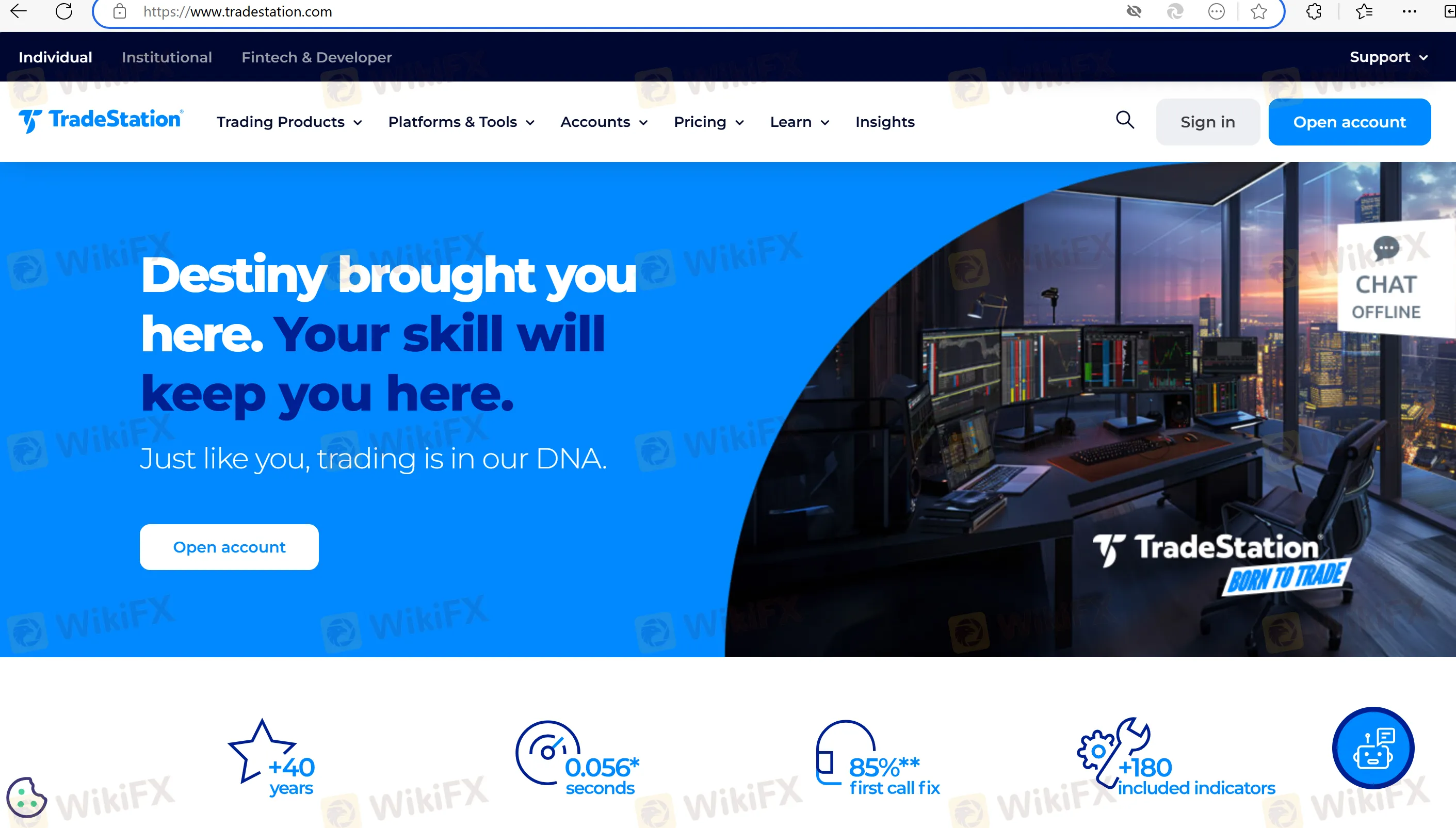 TradeStation's homepage TradeStation's homepage