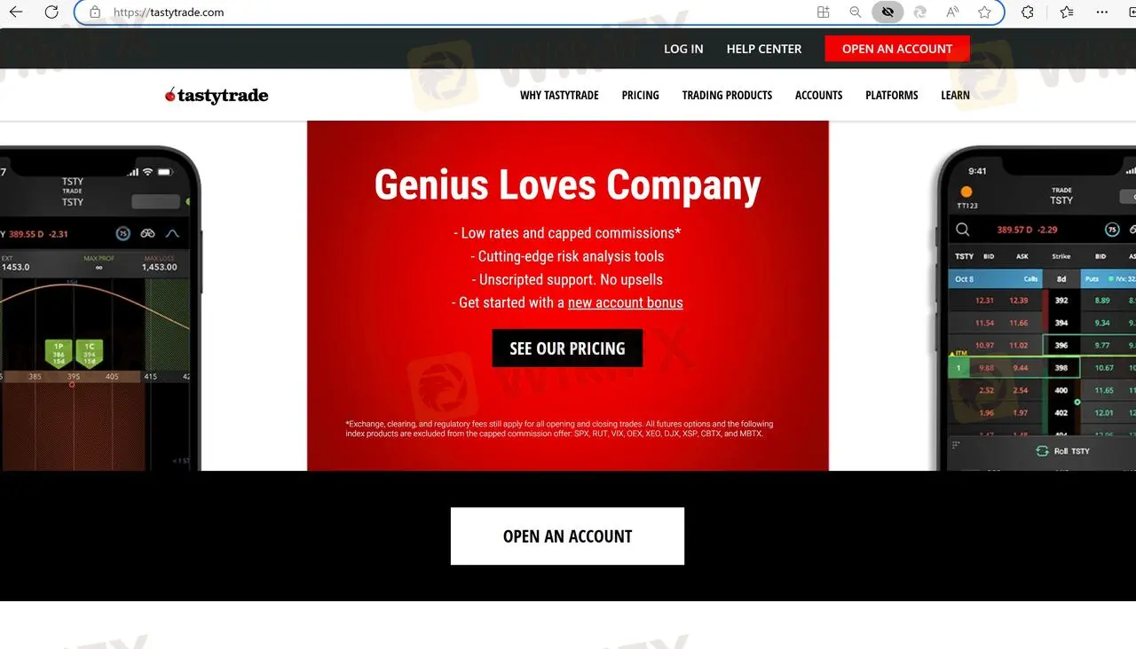 صفحة البداية لـ tastytrade صفحة البداية لـ tastytrade