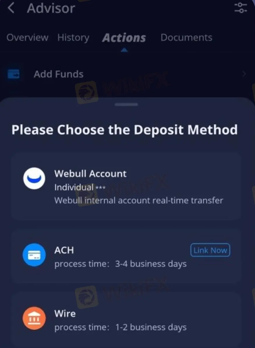 Deposit and Withdrawal