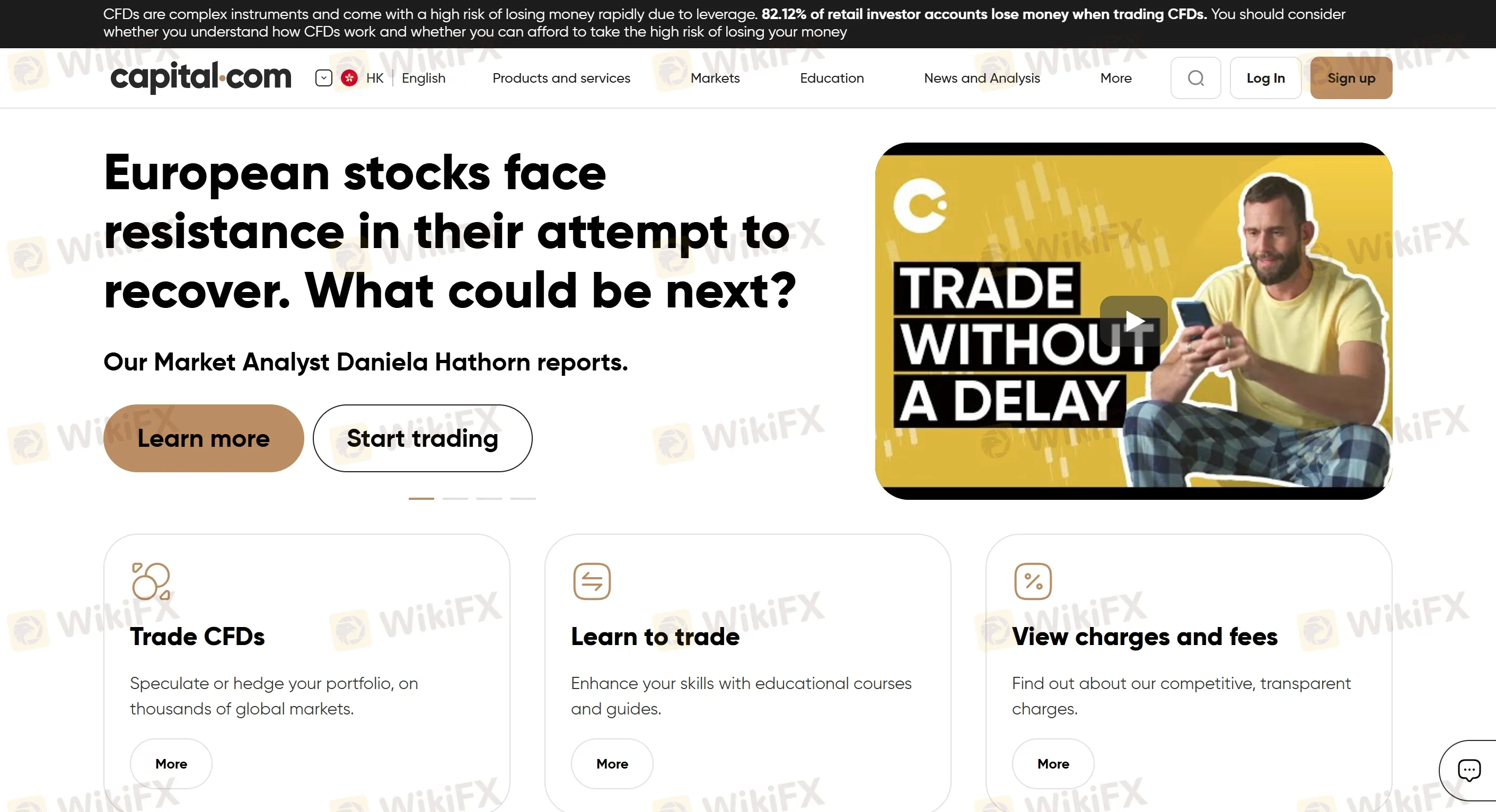capital.com's homepage
