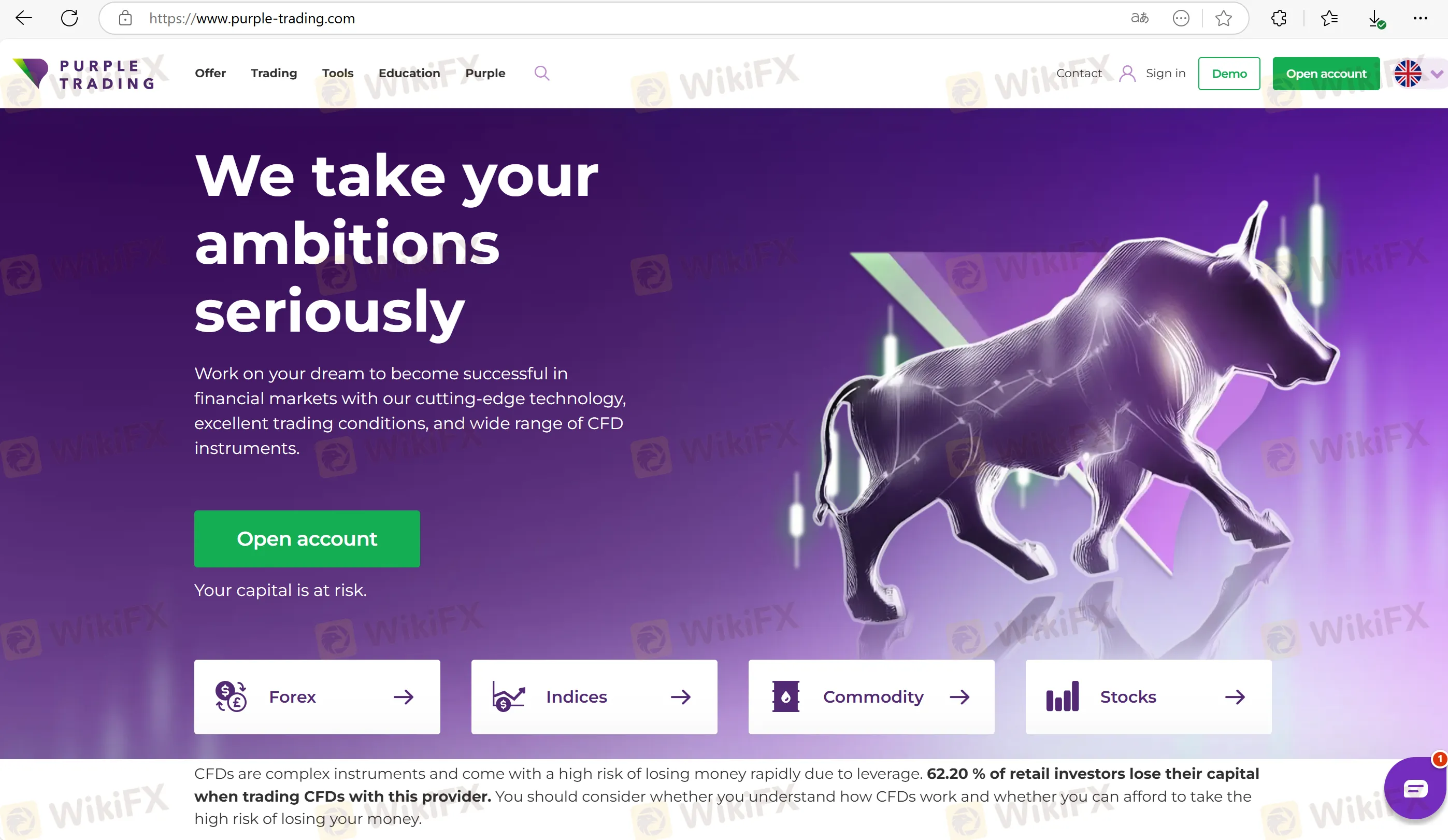 Purple Trading's homepage