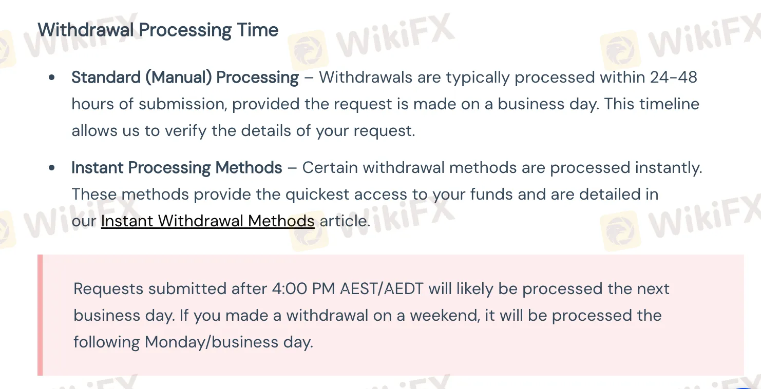 Deposit and Withdrawal