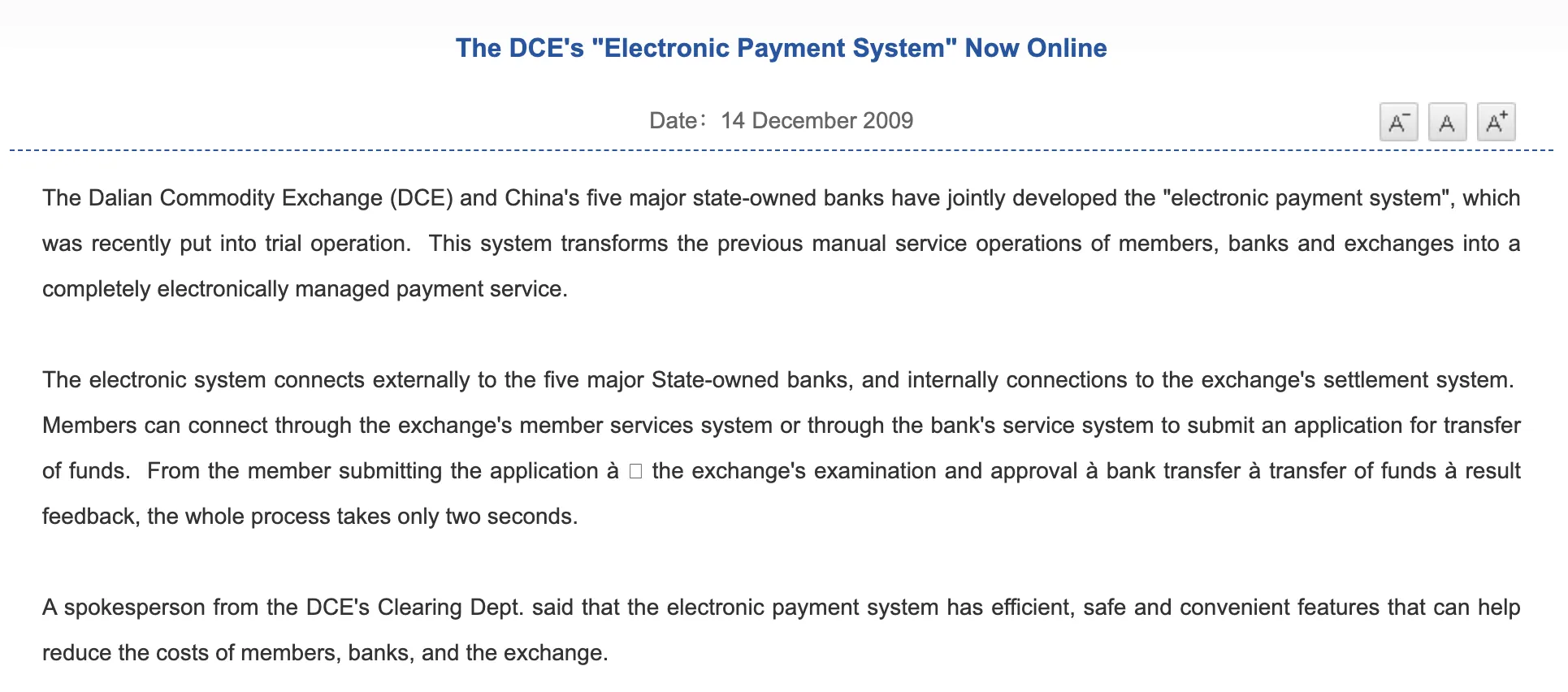 Deposit and Withdrawal