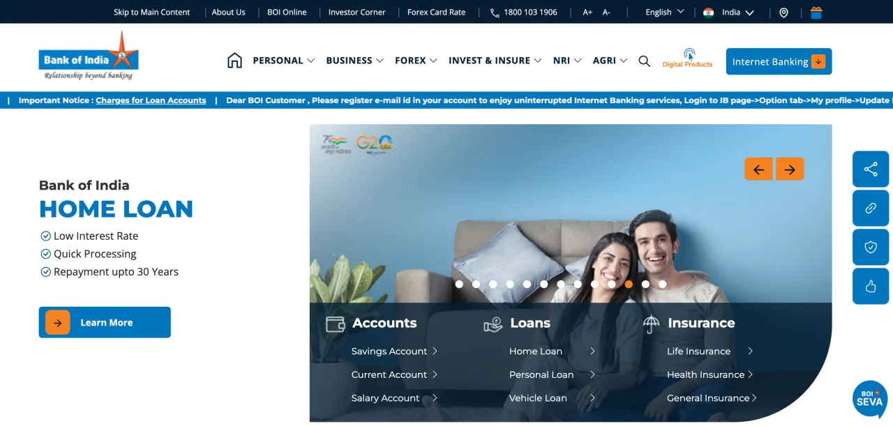 Informations sur Bank of India
