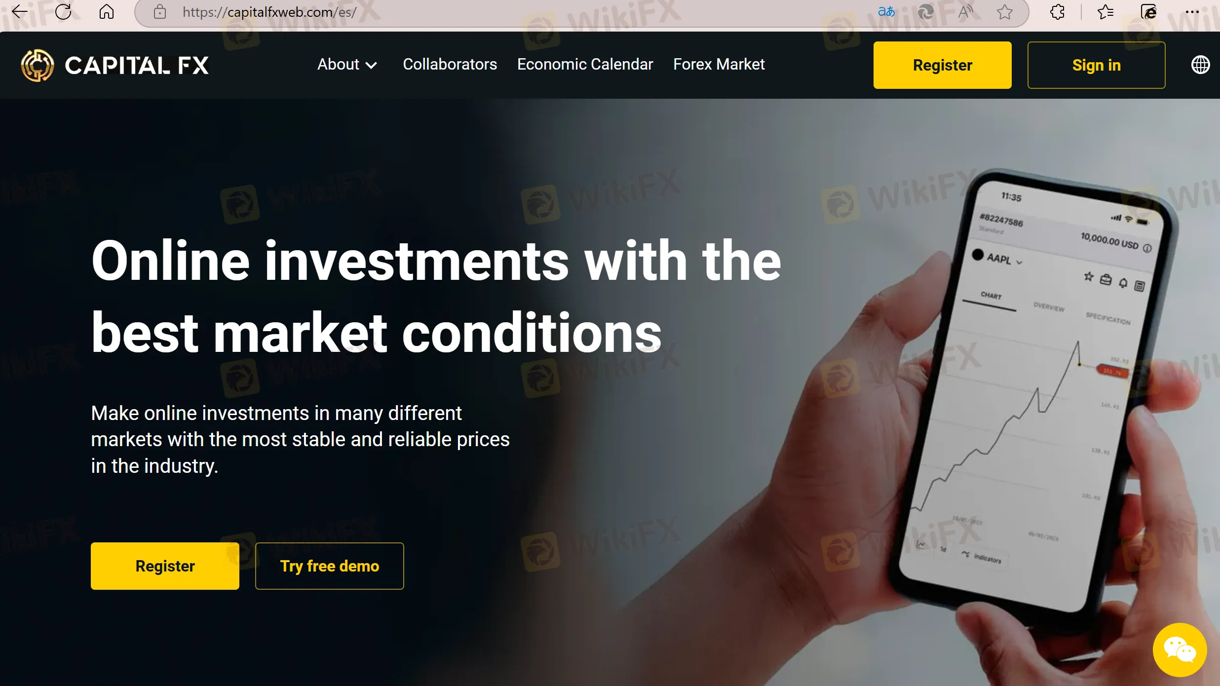 โฮมเพจของ Capital Fx