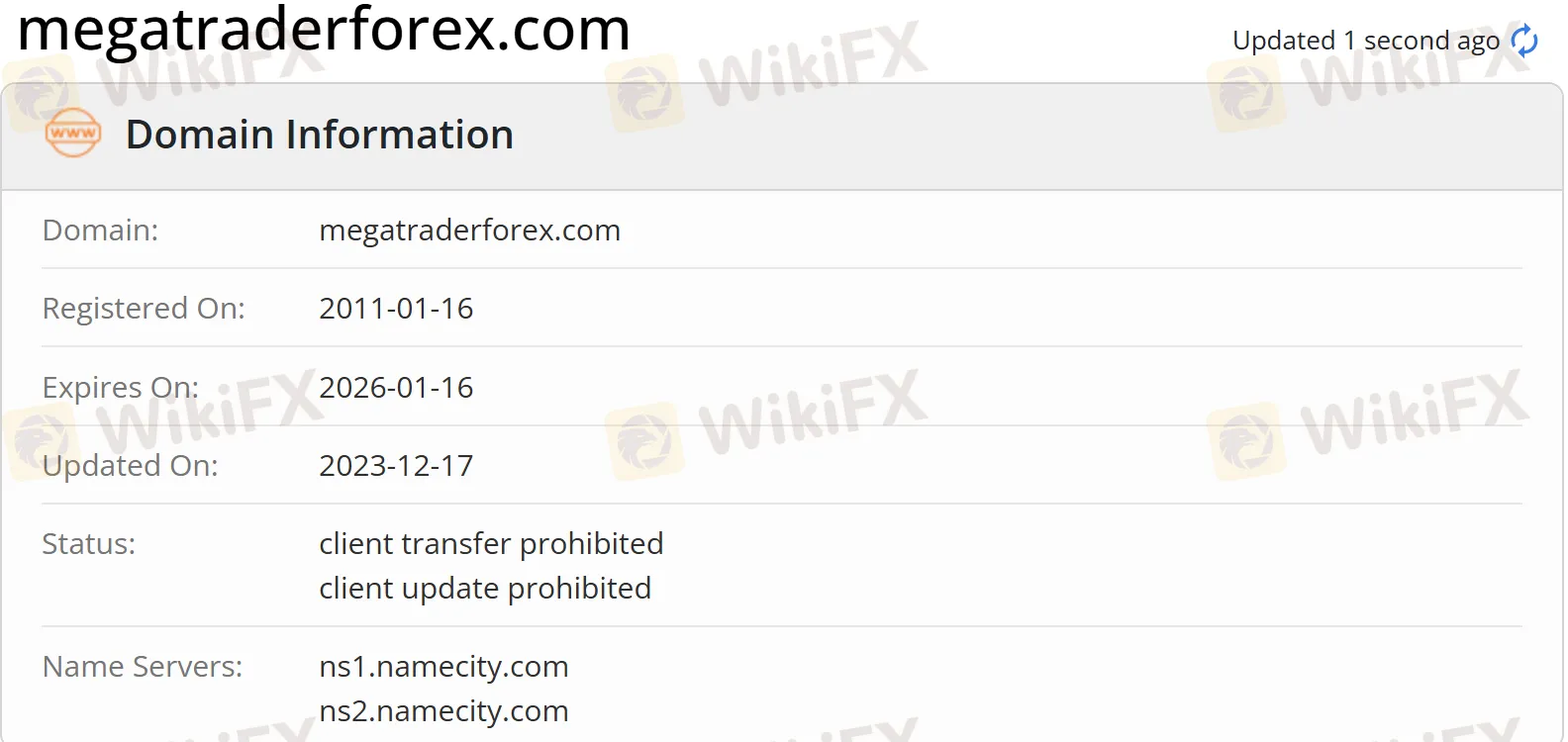 Informations de domaine