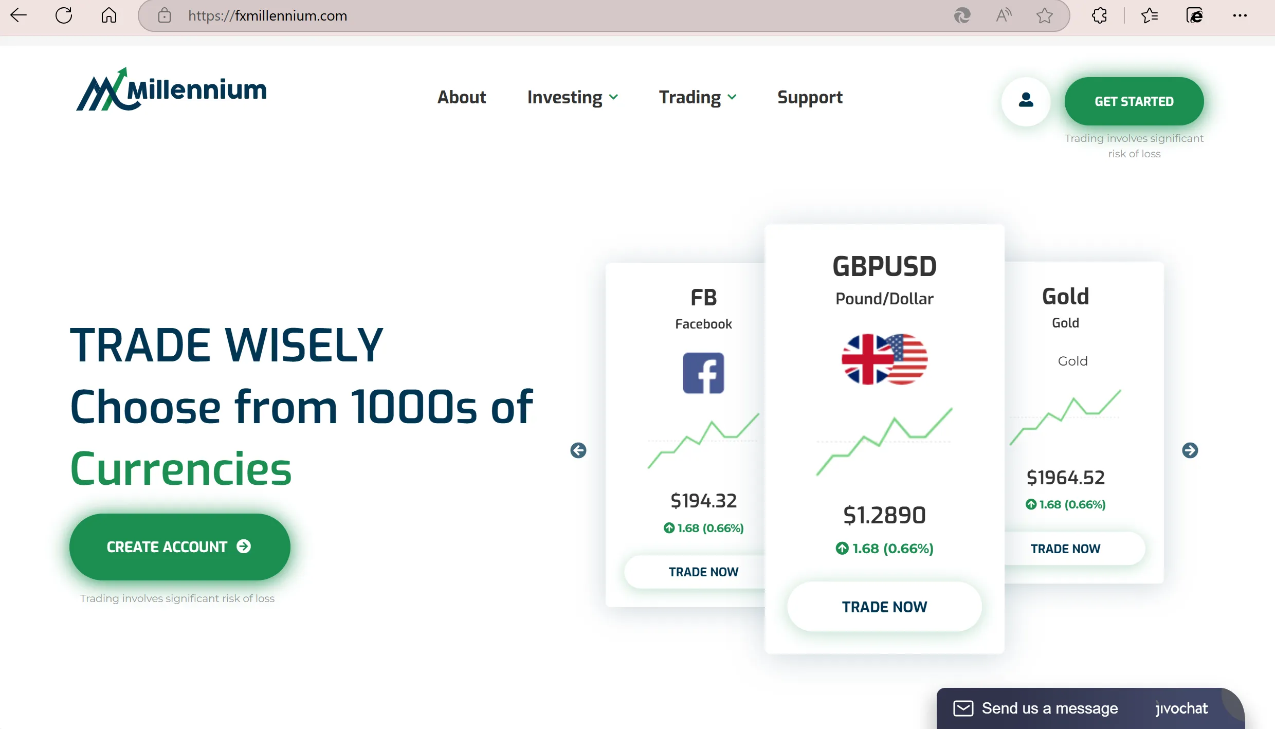 FX Millennium's homepage FX Millennium's homepage