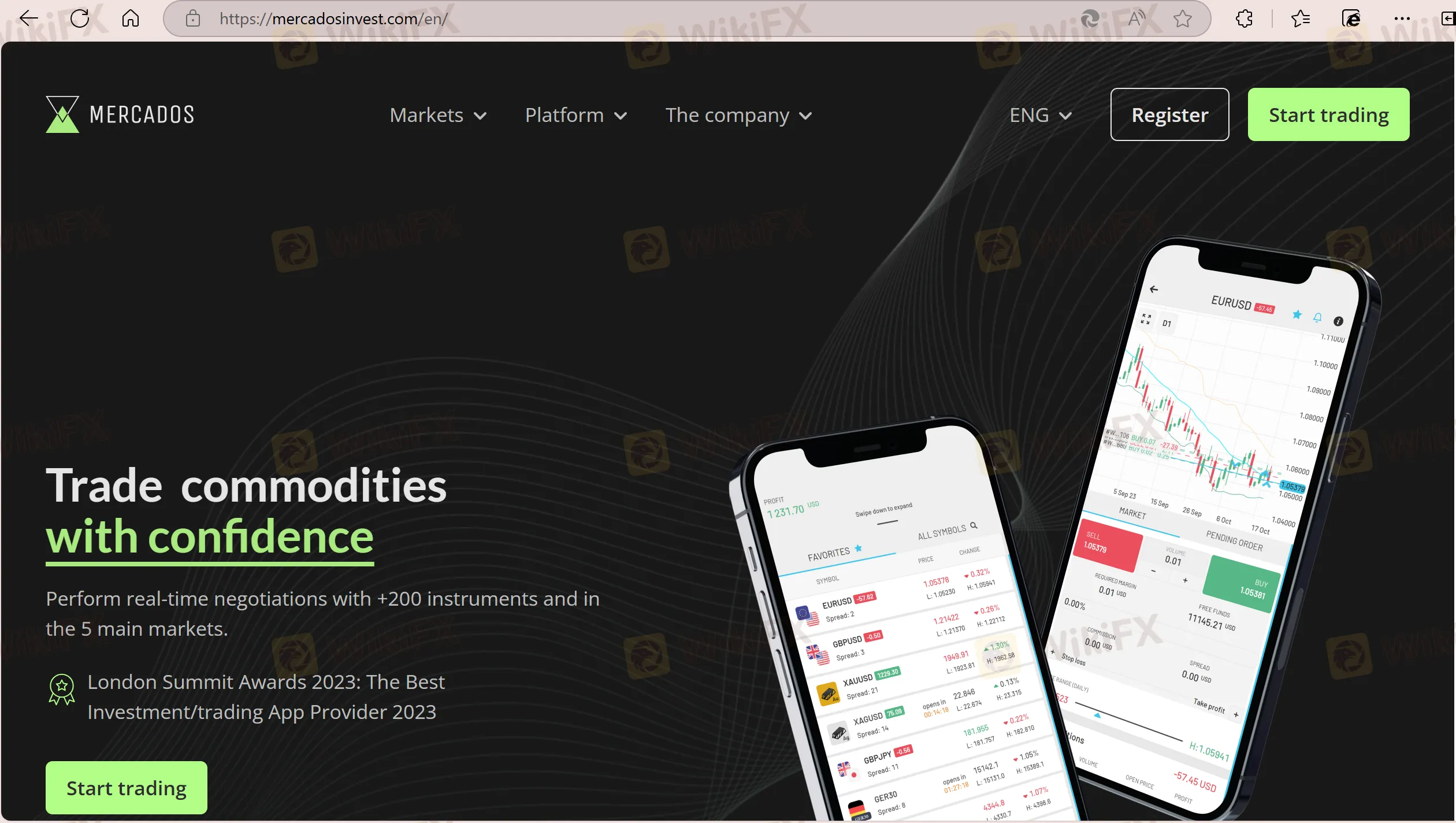 Page d'accueil de MercadosInvest