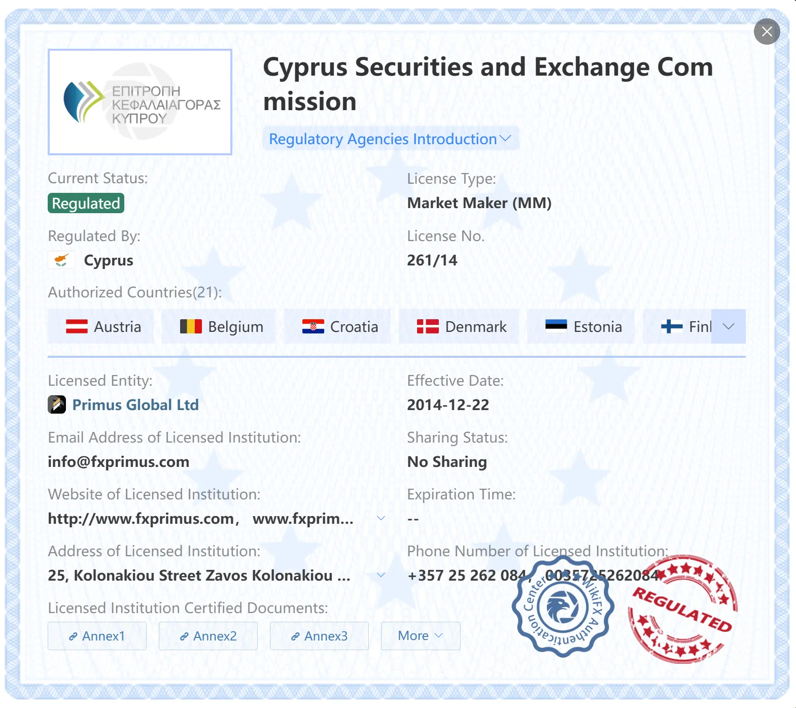 Regulated by CySEC Regulated by CySEC