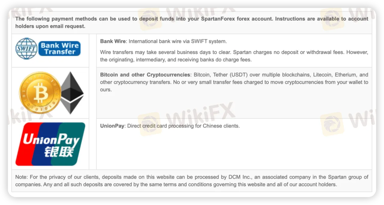 Deposit and Withdrawal