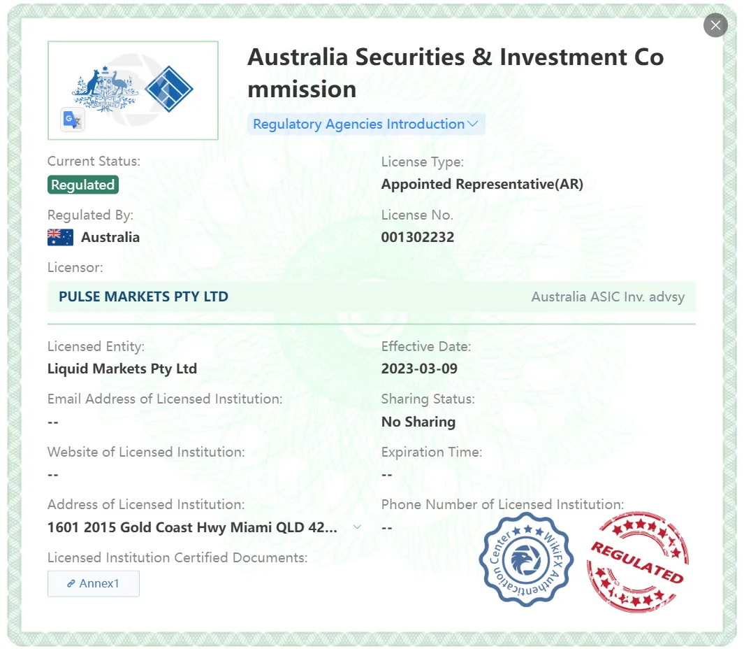 LiquidBrokers licenses LiquidBrokers licenses