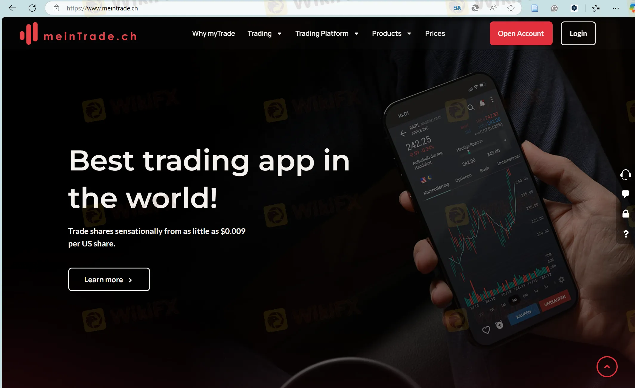 MeinTrade's homepage
