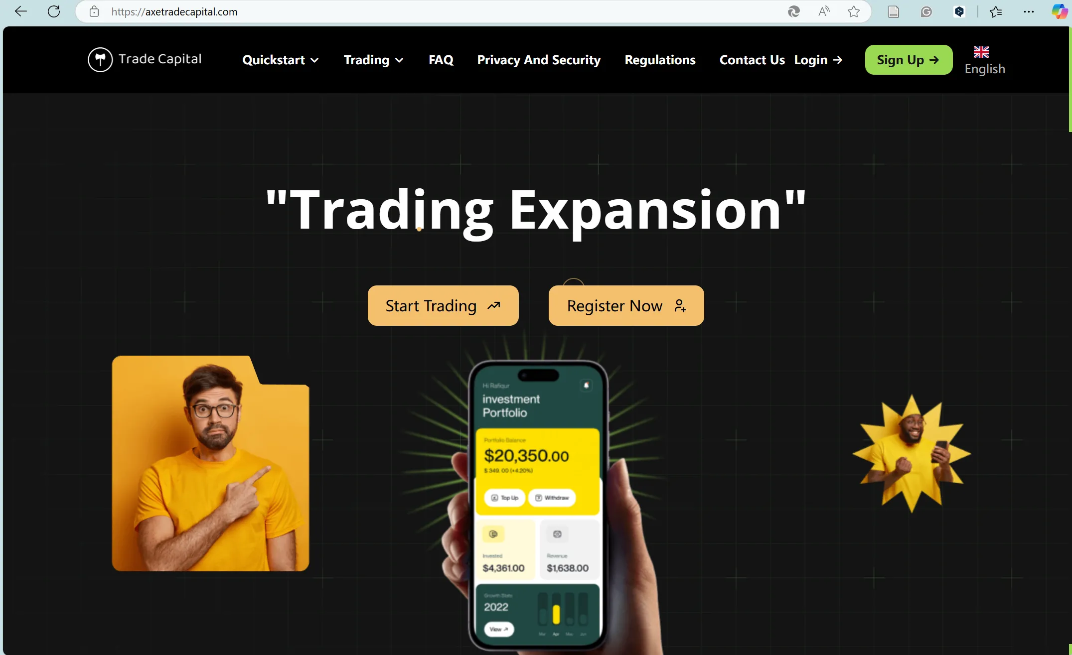 Axe Trade Capital's homepage Axe Trade Capital's homepage