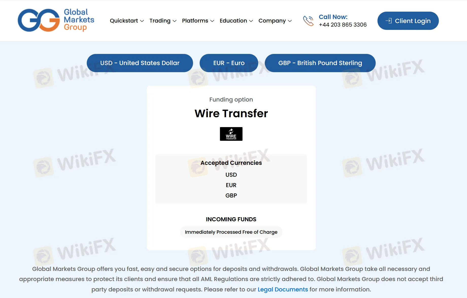 Deposit and Withdrawal
