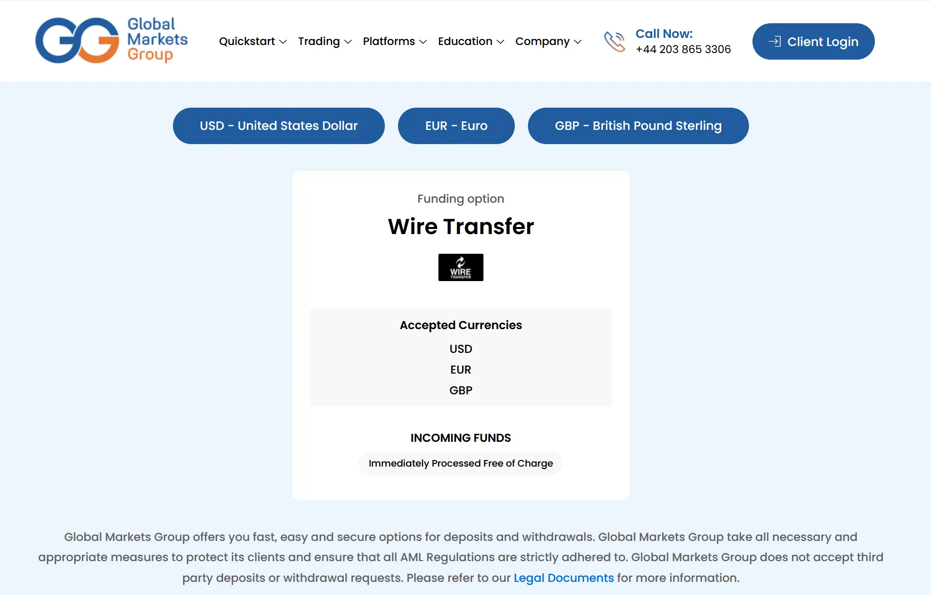 Deposit and Withdrawal