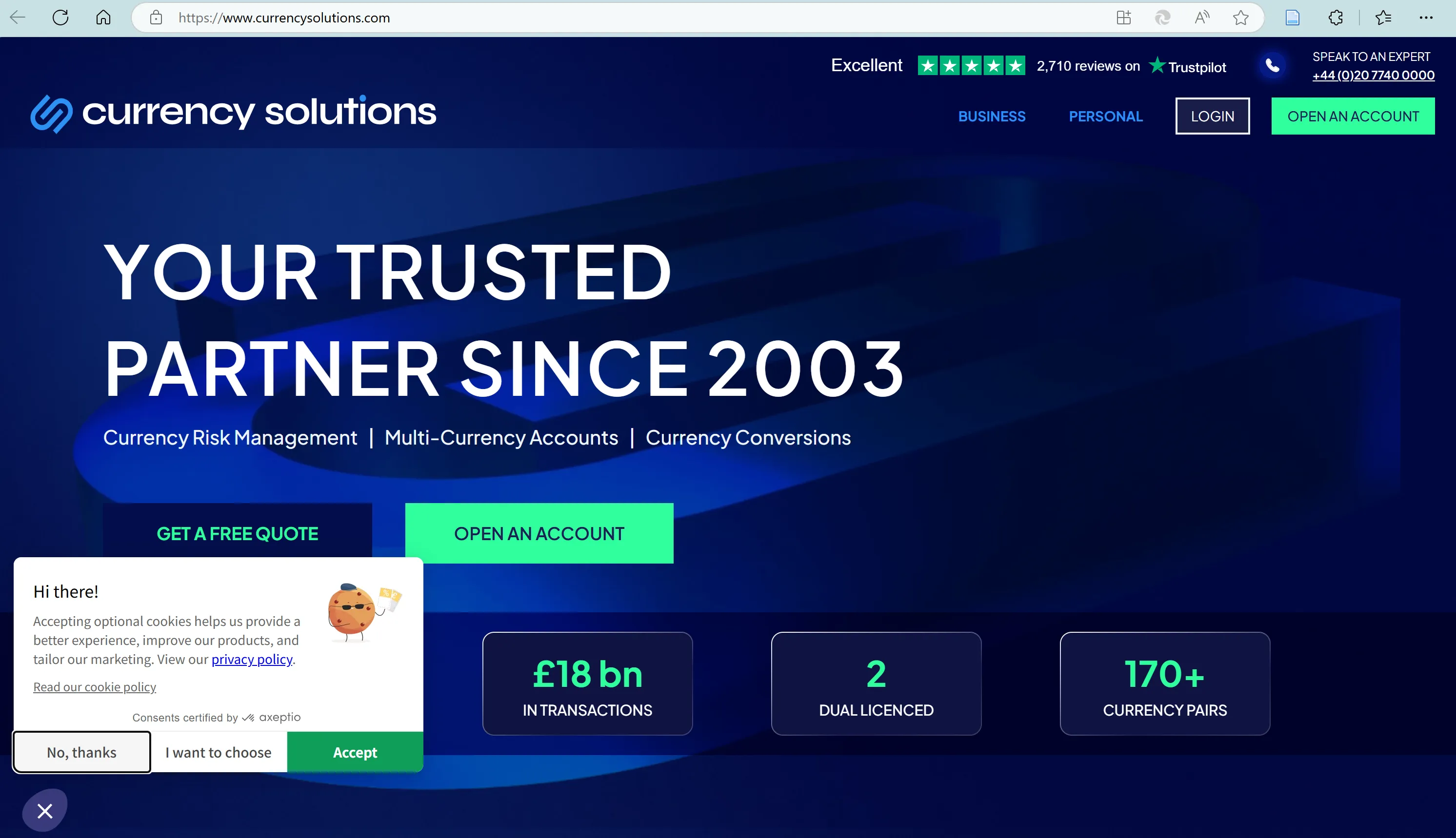 Currency Solutions' Homepage