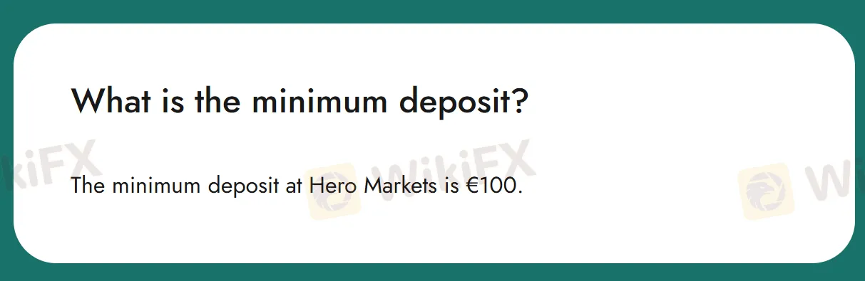 Minimum deposit