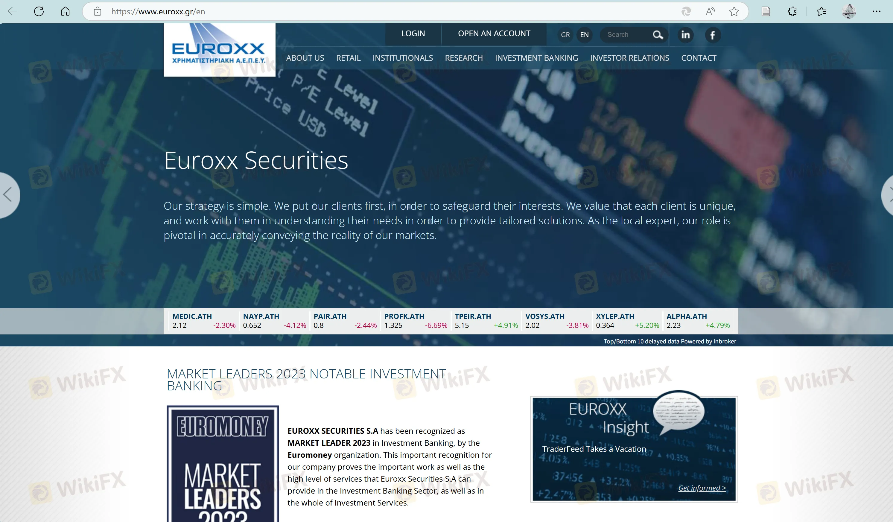 Page d'accueil de Euroxx