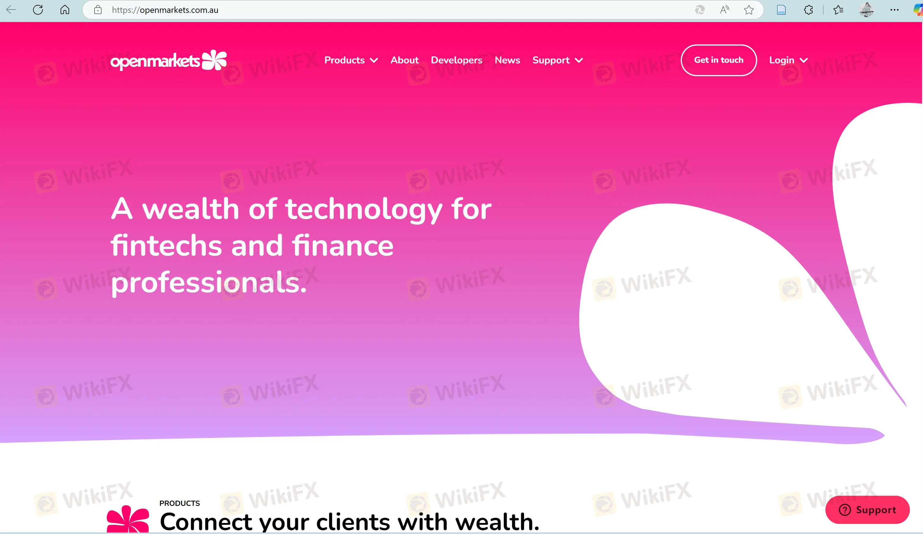  OpenMarkets' homepage