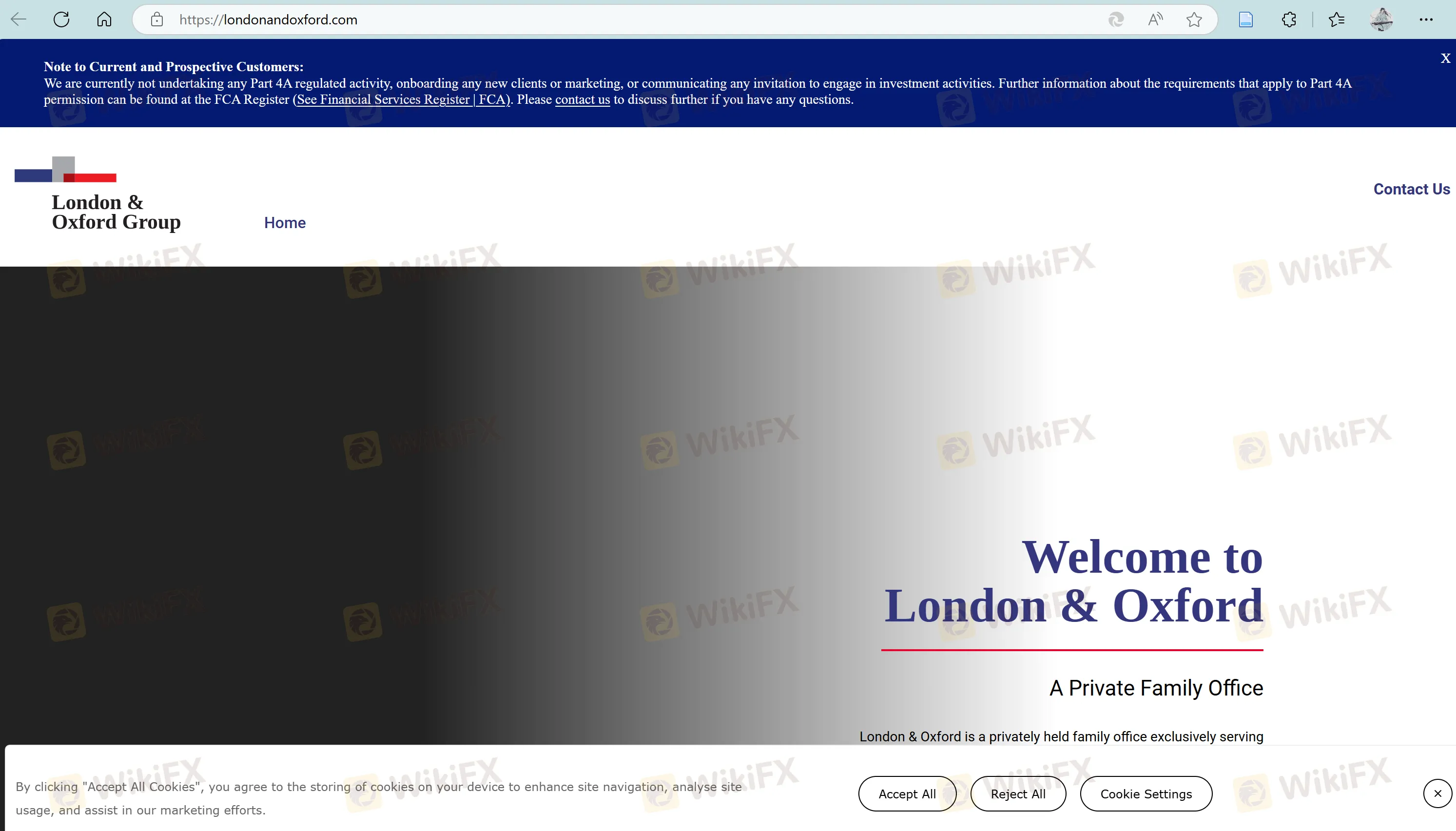 London & Oxford's homepage