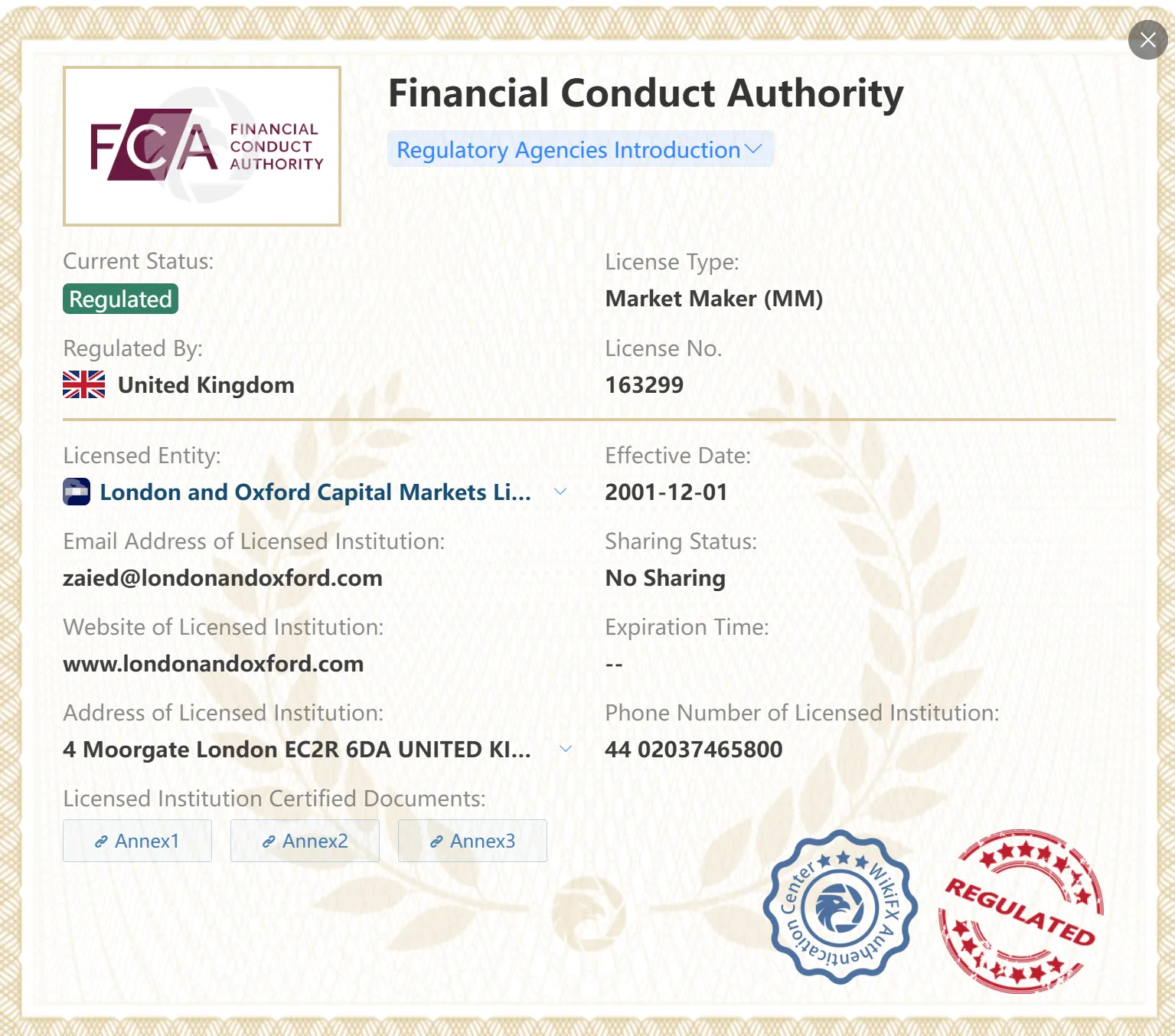 Được quản lý bởi FCA