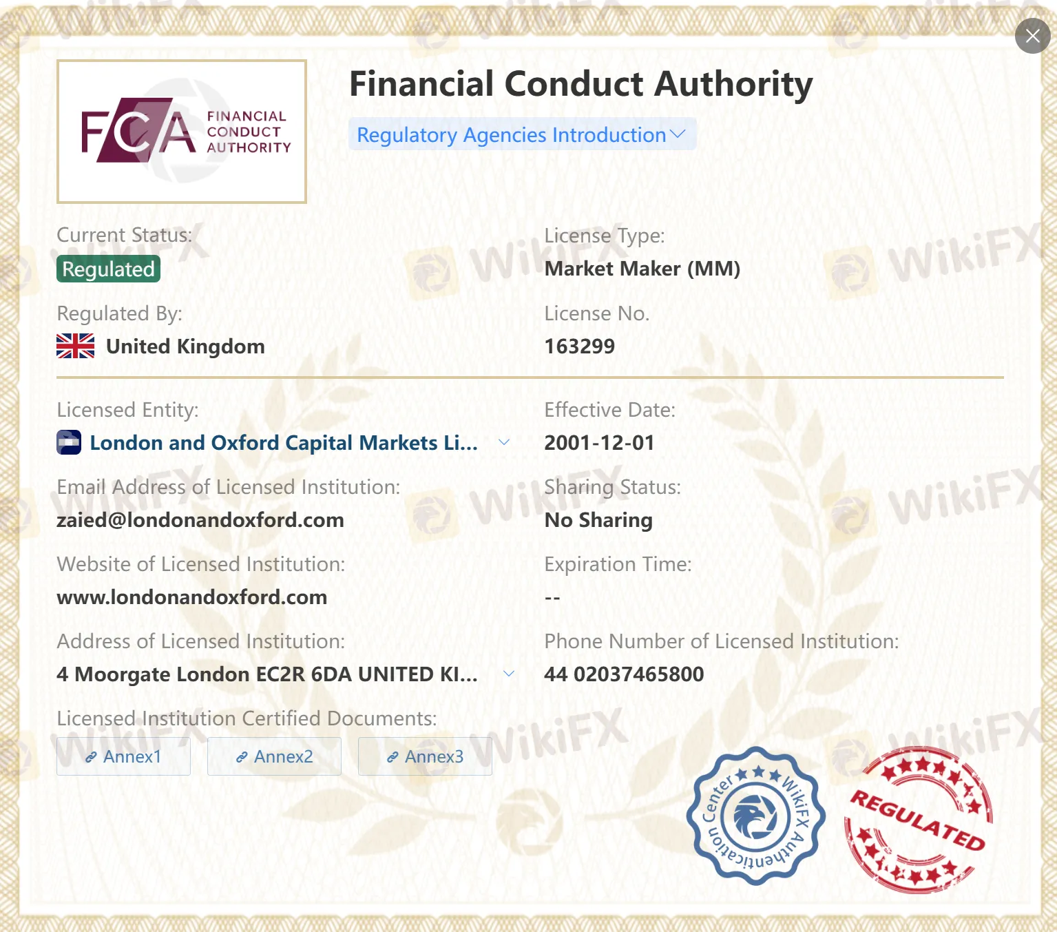 受FCA监管 受FCA监管