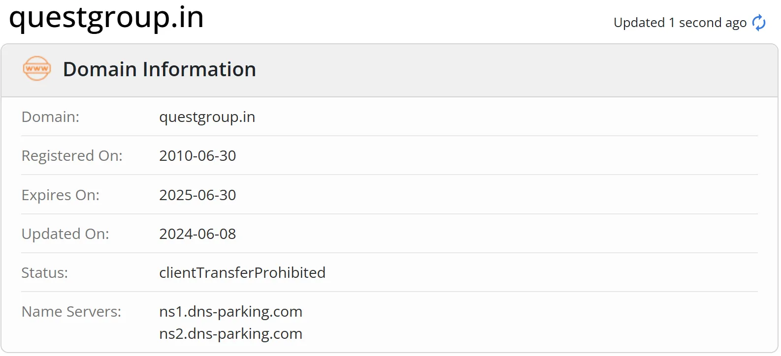 Domain information Domain information