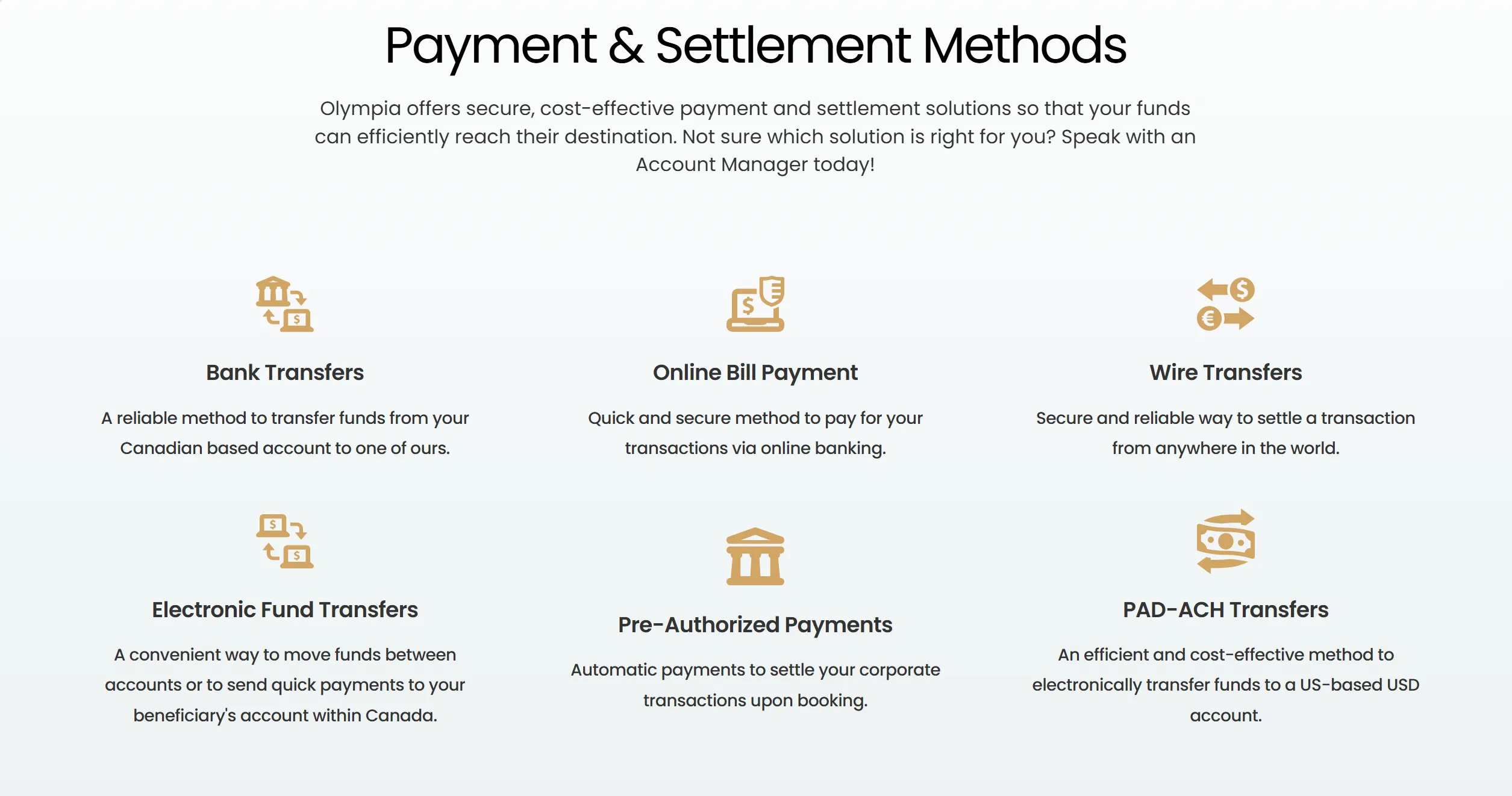 Payment & Settlement Methods Payment & Settlement Methods