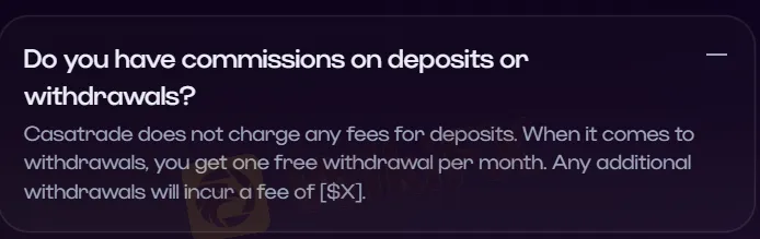 CasaTrade Fees
